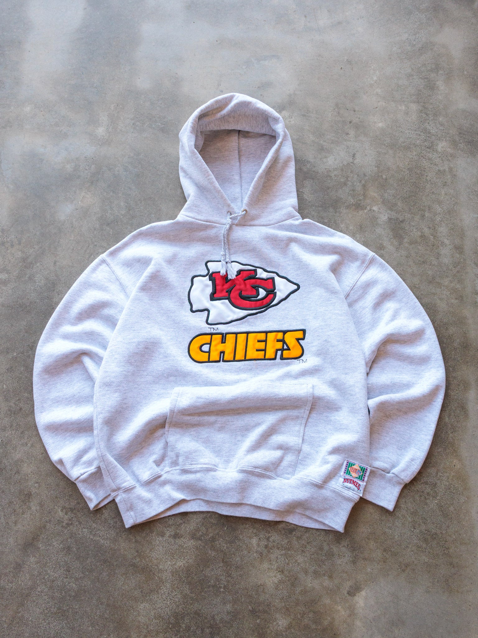 Vintage 90s Grey Nutmeg Kansas City Chiefs Hoodie (M)