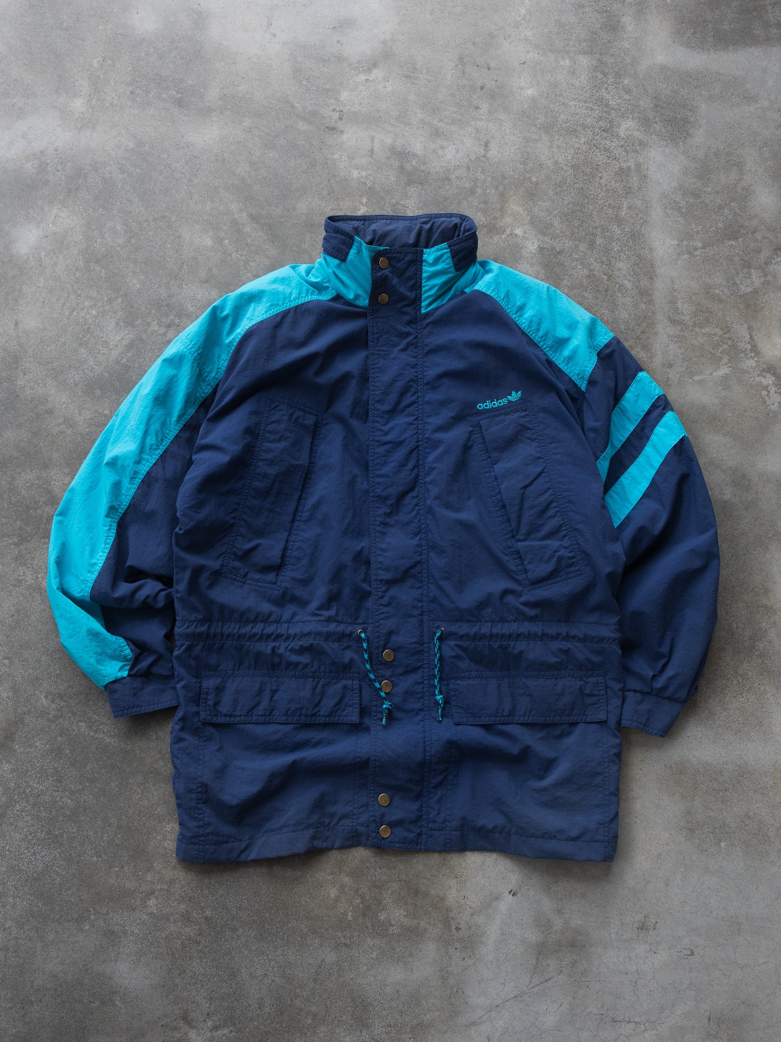 Vintage Navy Adidas 3-Stripe Jacket (XL)