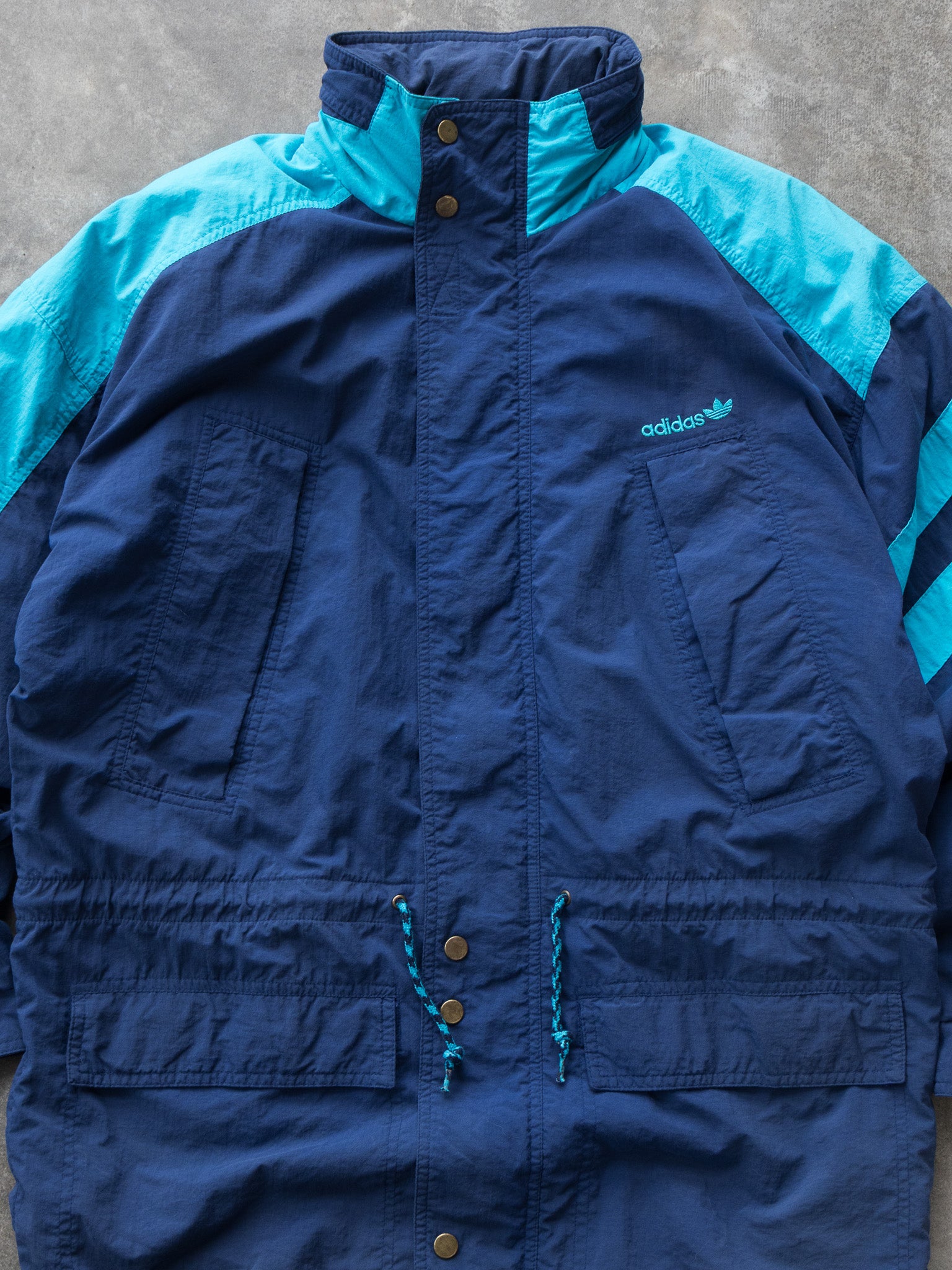 Vintage Navy Adidas 3-Stripe Jacket (XL)