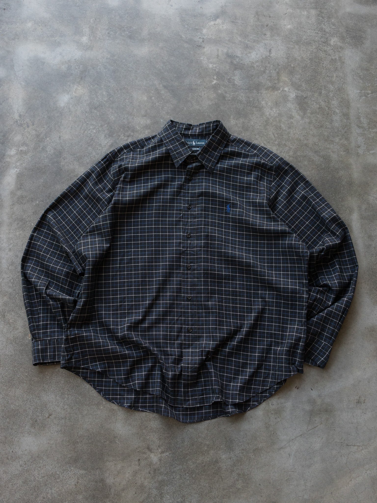 Vintage Black Check Ralph Lauren Shirt (2XL)