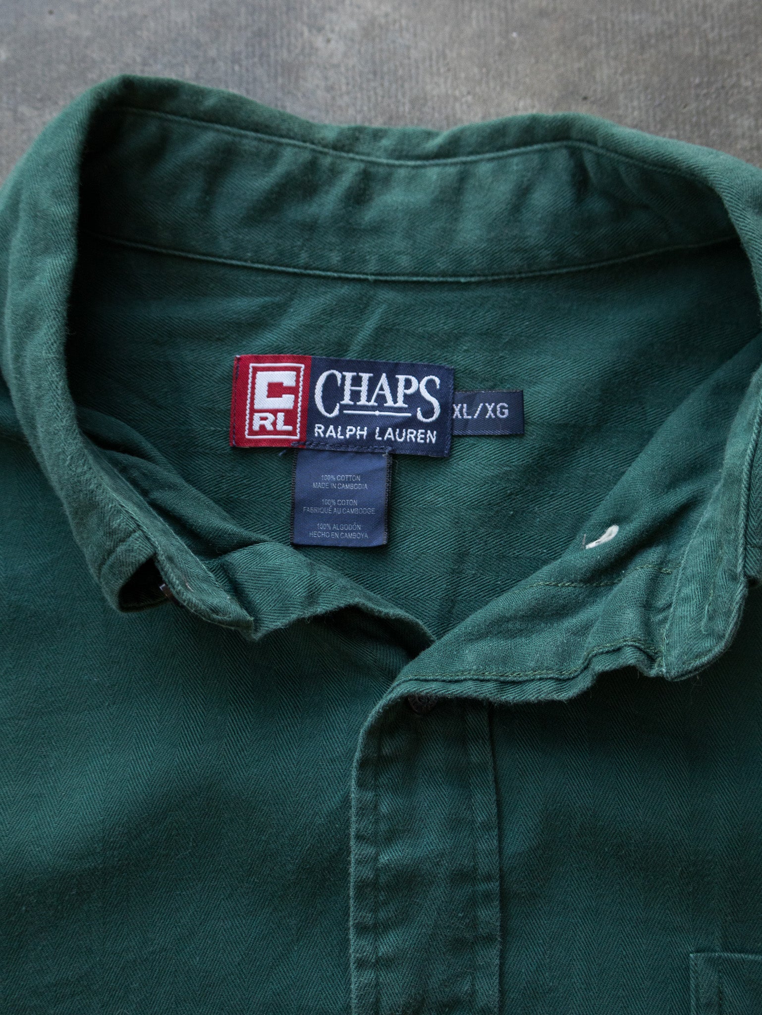 Vintage Green Chaps Ralph Lauren Shirt (XL)