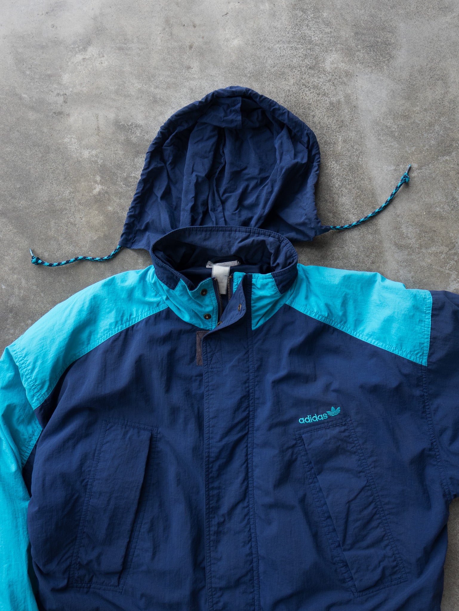 Vintage Navy Adidas 3-Stripe Jacket (XL)