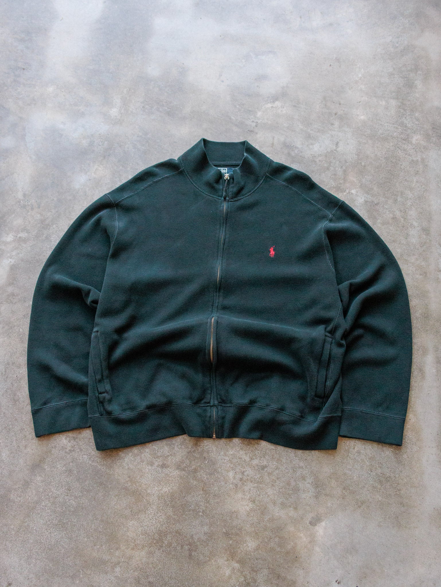 Vintage 00s Black Polo Ralph Lauren Zip Sweatshirt (XL)