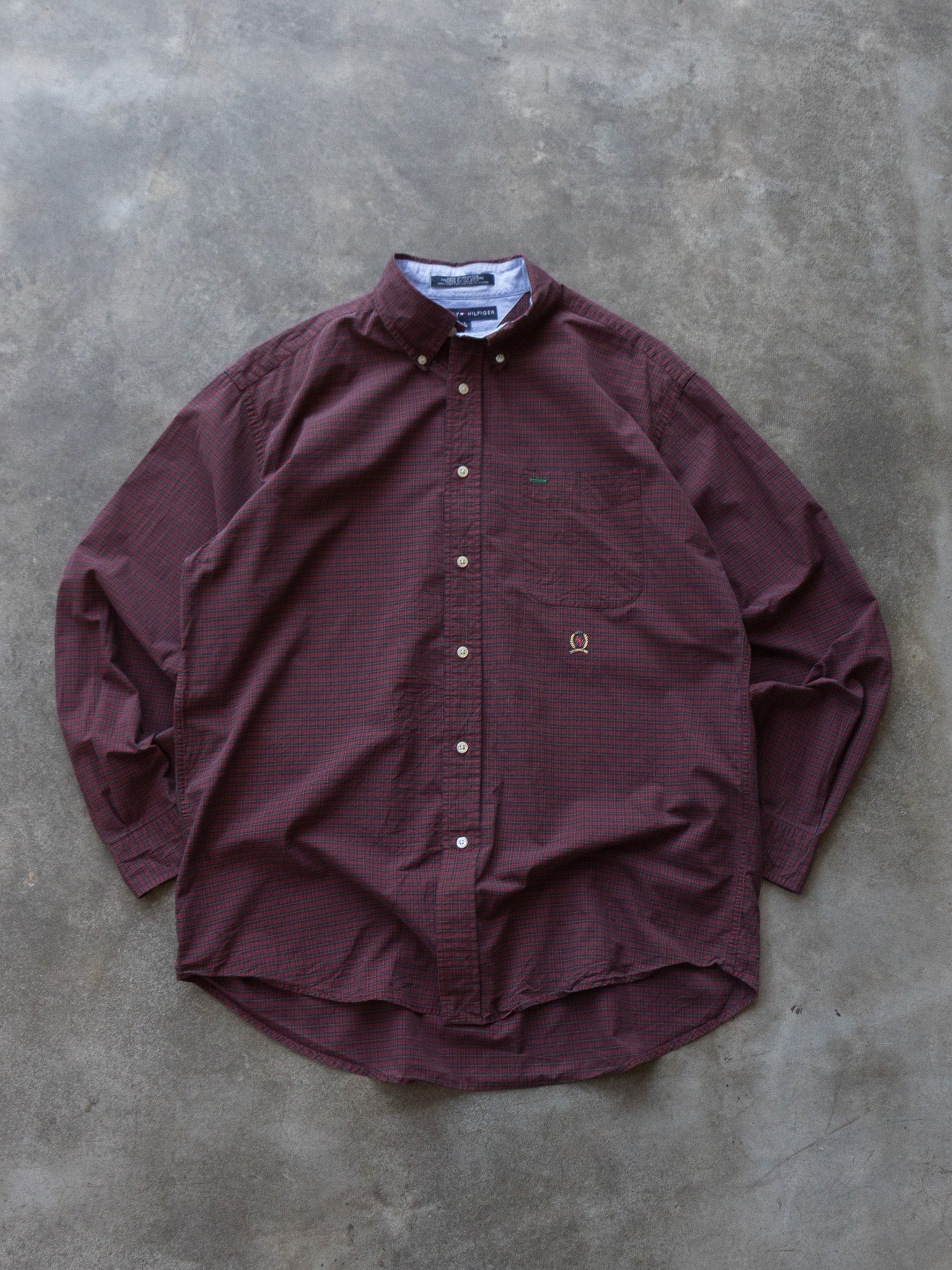 Vintage Red Check Tommy Hilfiger Shirt (L)