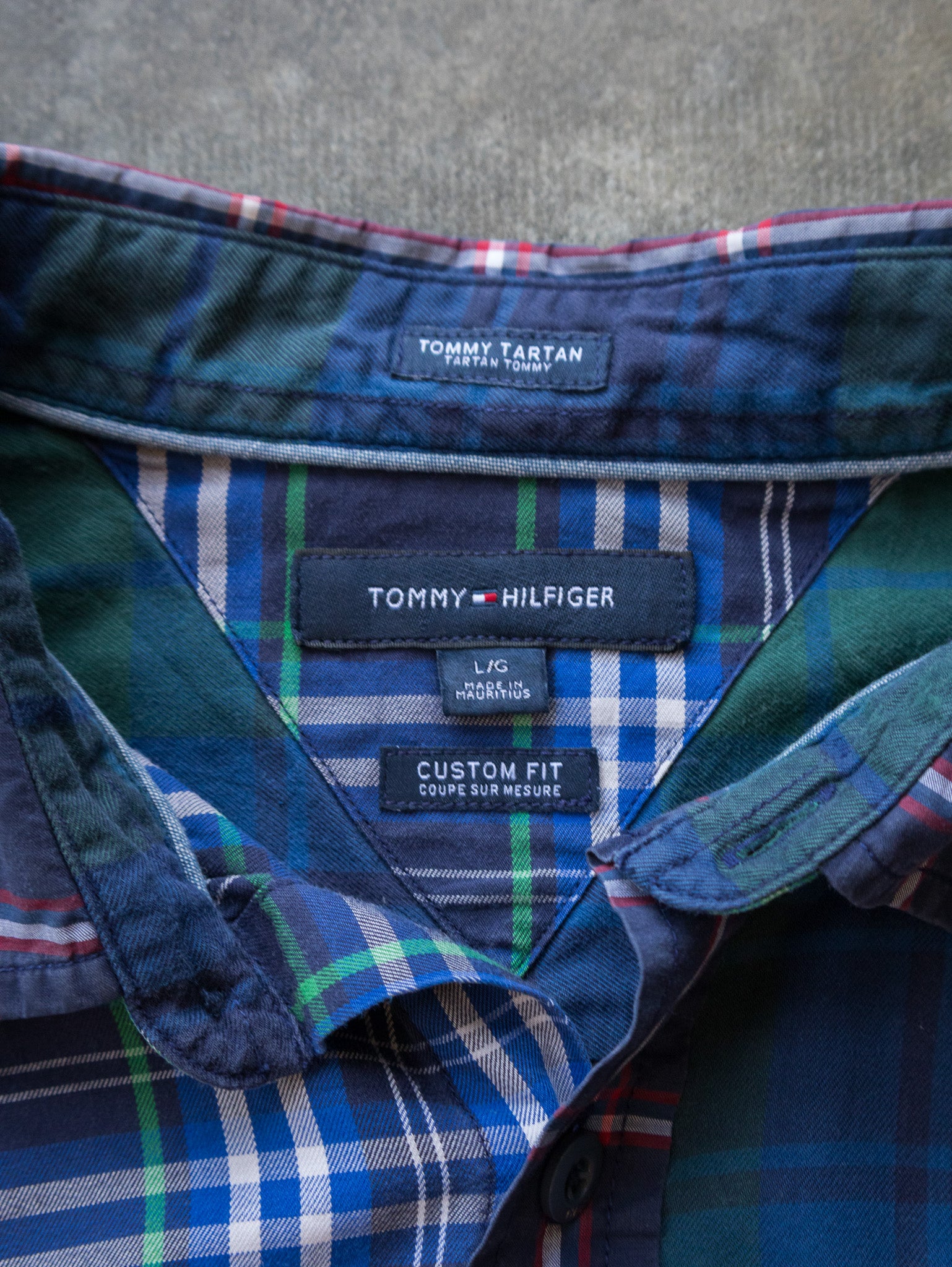 Vintage Multi Tartan Patchwork Tommy Hilfiger Shirt (L)
