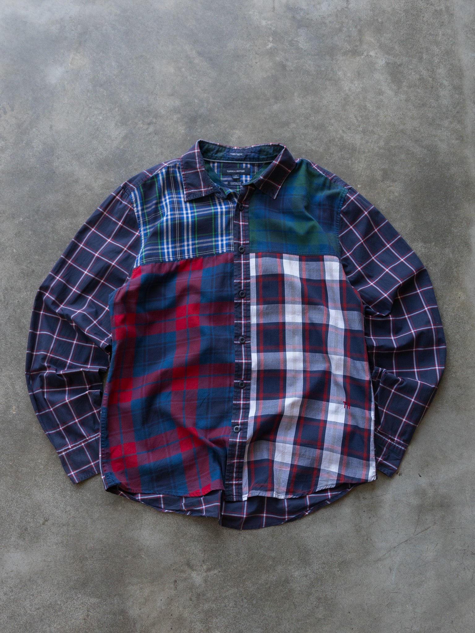 Vintage Multi Tartan Patchwork Tommy Hilfiger Shirt (L)