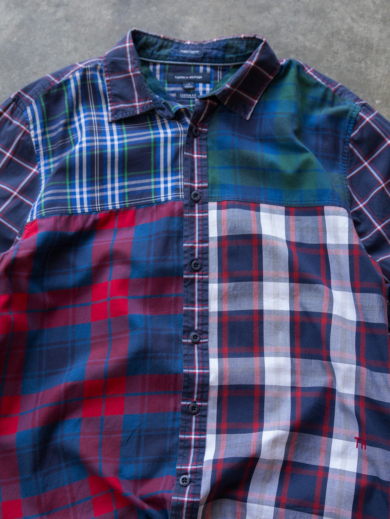 Vintage Multi Tartan Patchwork Tommy Hilfiger Shirt (L)