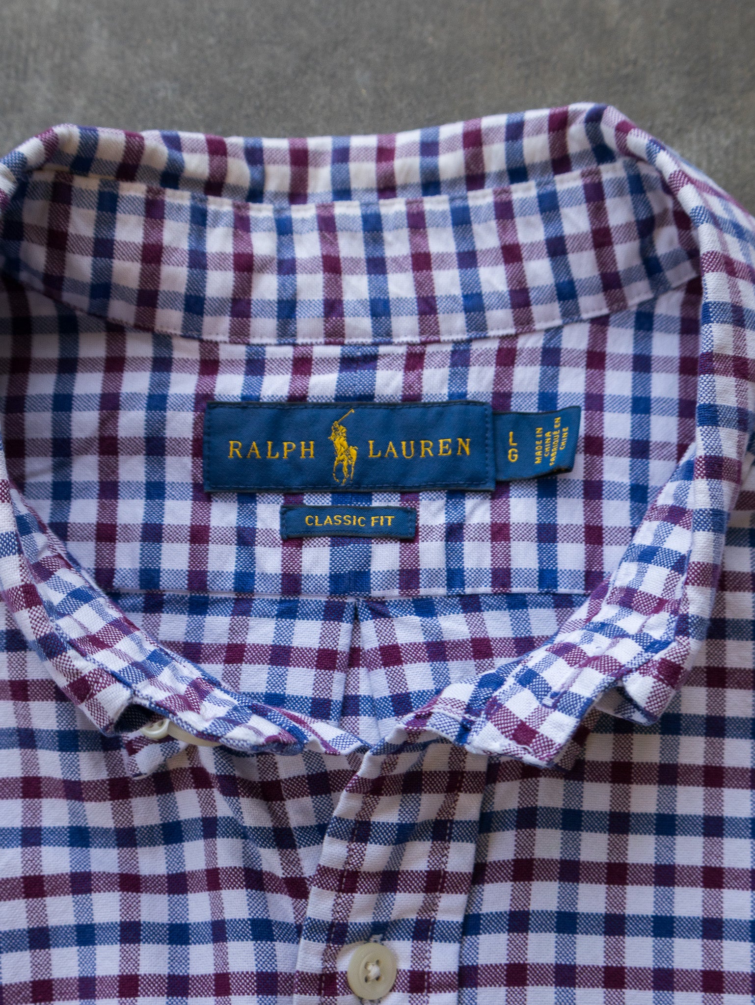 Vintage Blue Check Ralph Lauren Shirt (L)