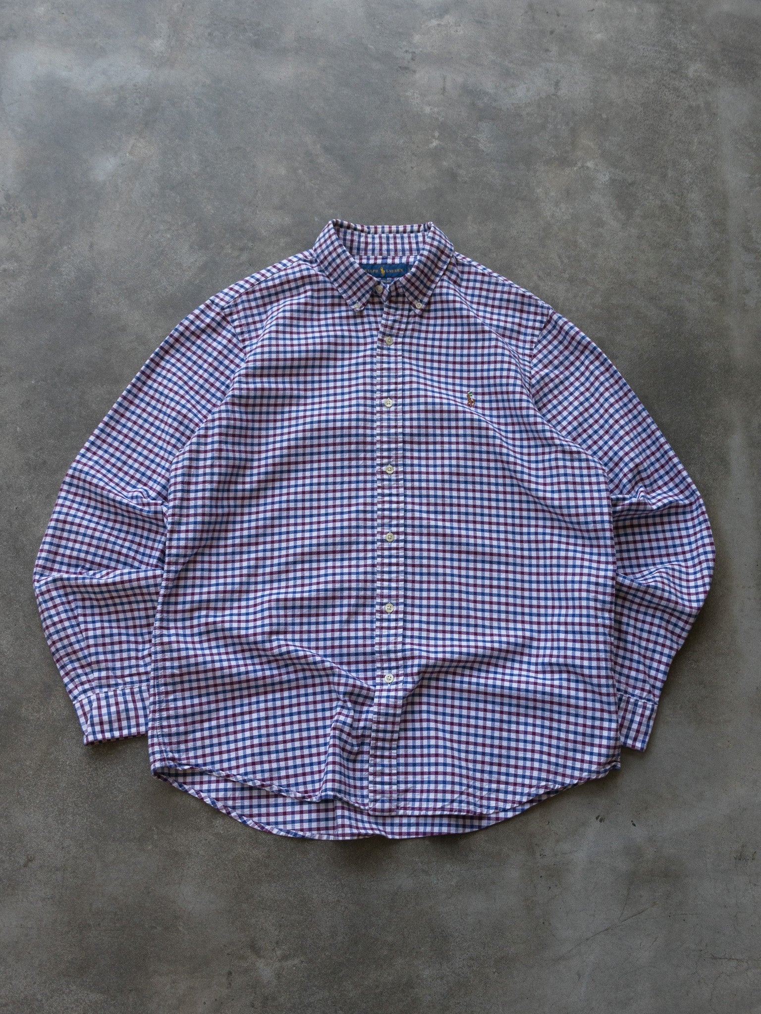 Vintage Blue Check Ralph Lauren Shirt (L)