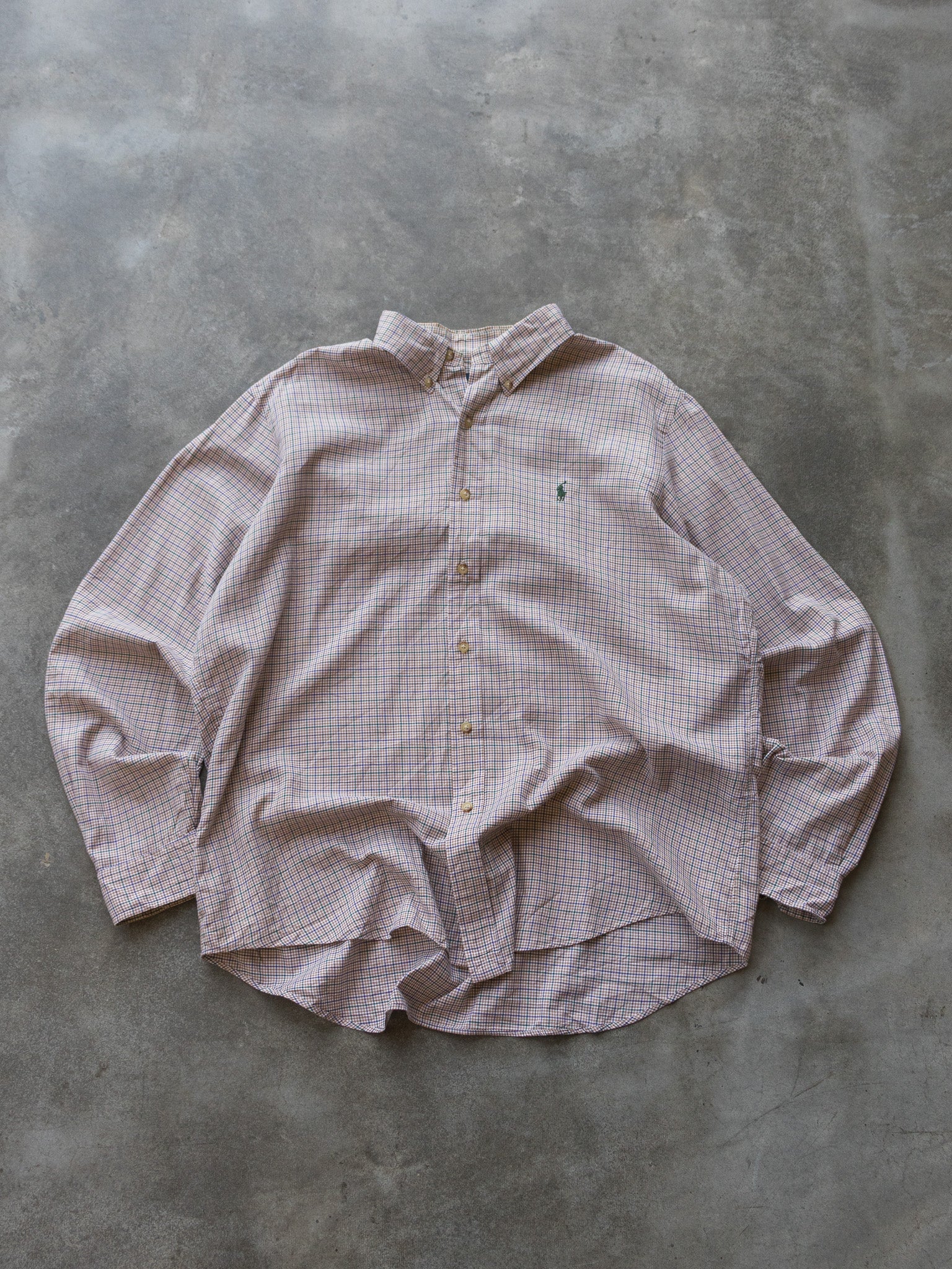 Vintage Brown Check Ralph Lauren Shirt (XL)