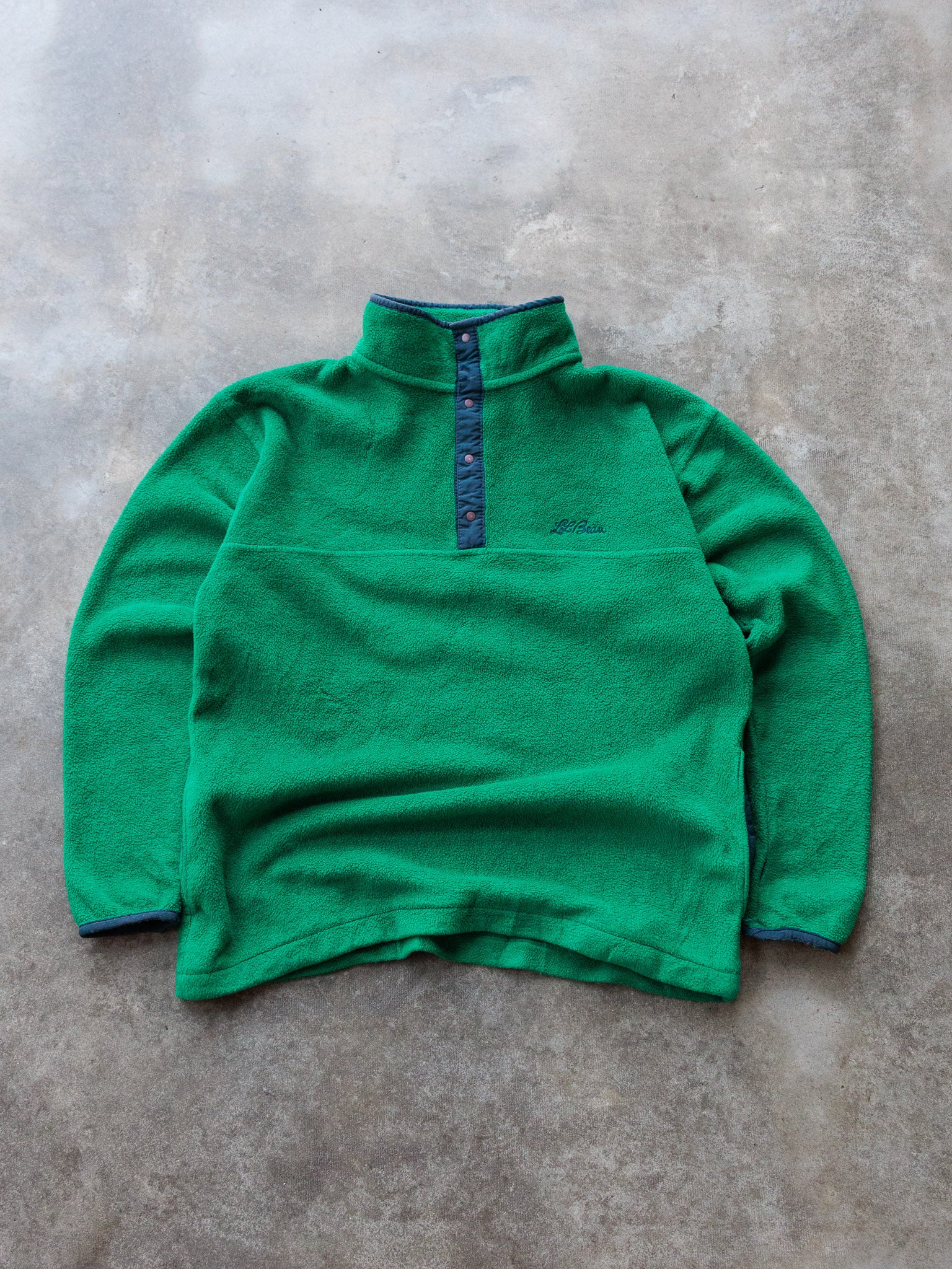 Vintage 90s Green L.L. Bean Snap-T Fleece Sweatshirt (M)