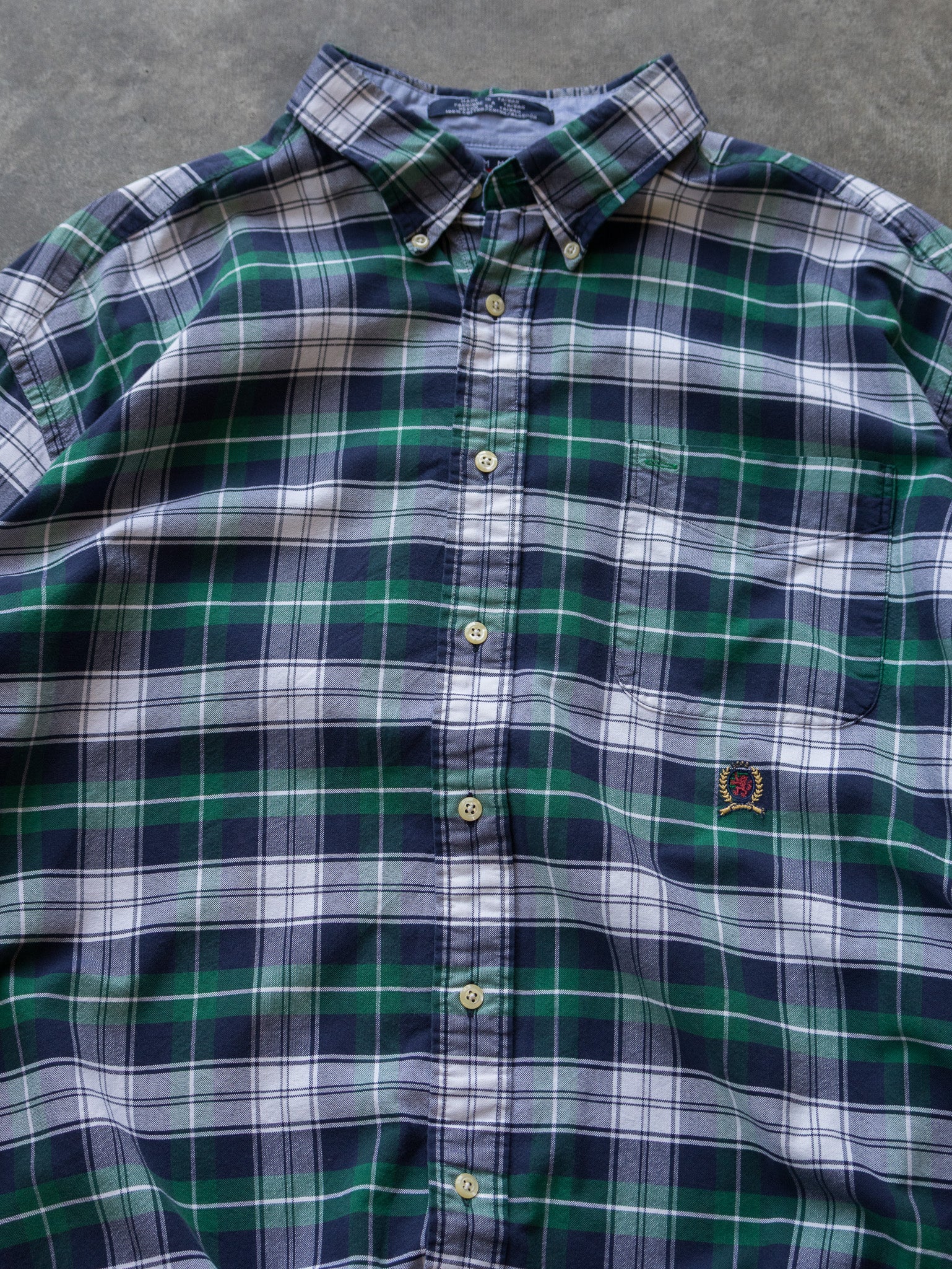 Vintage Green Check Tommy Hilfiger Shirt (XL)