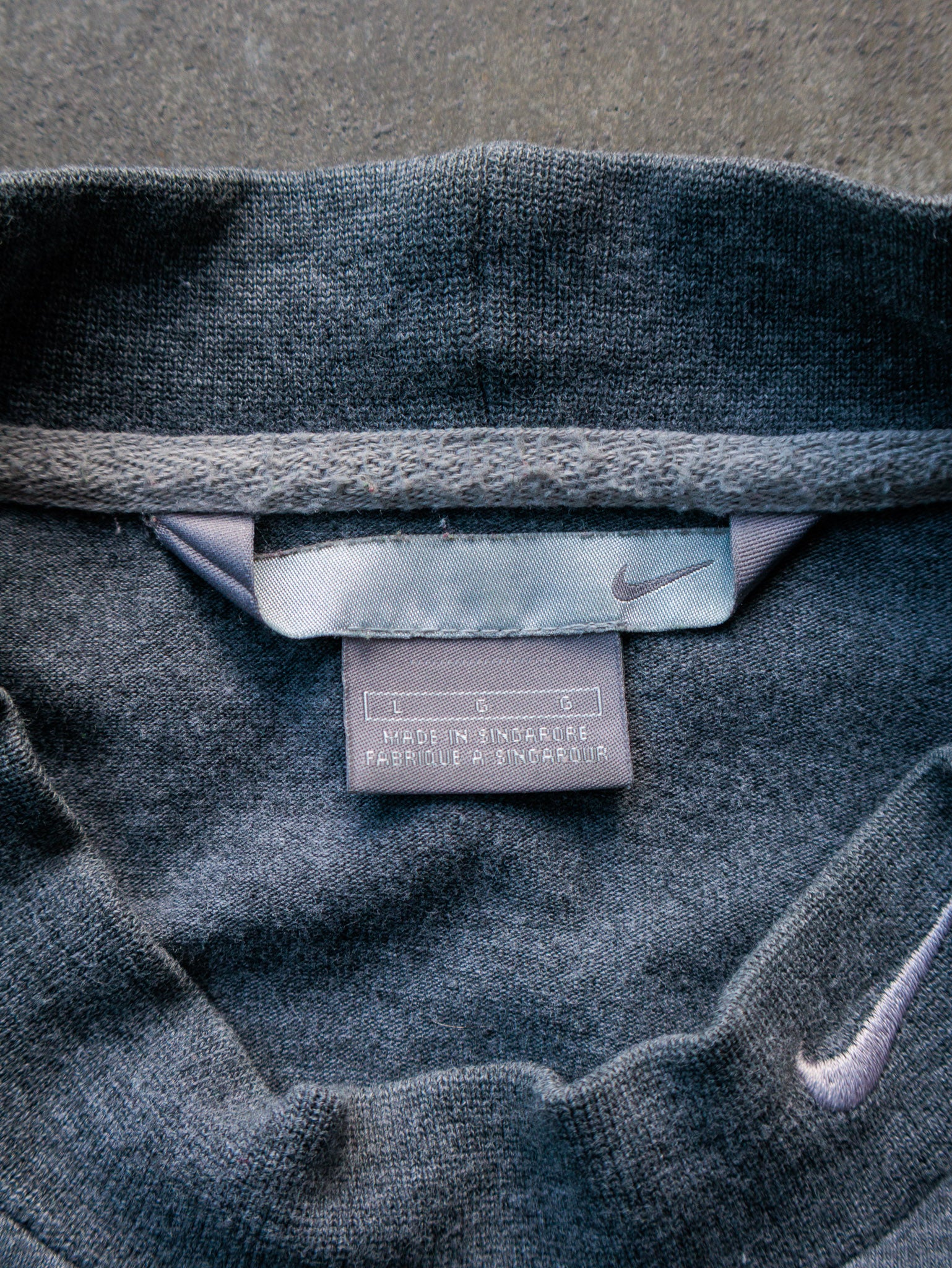 Vintage 00s Grey Nike Swoosh Mock Neck Long Sleeve (L)