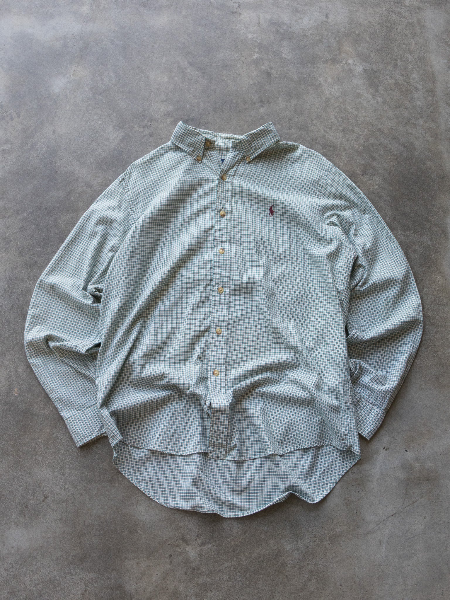 Vintage Green Check Ralph Lauren Shirt (L)