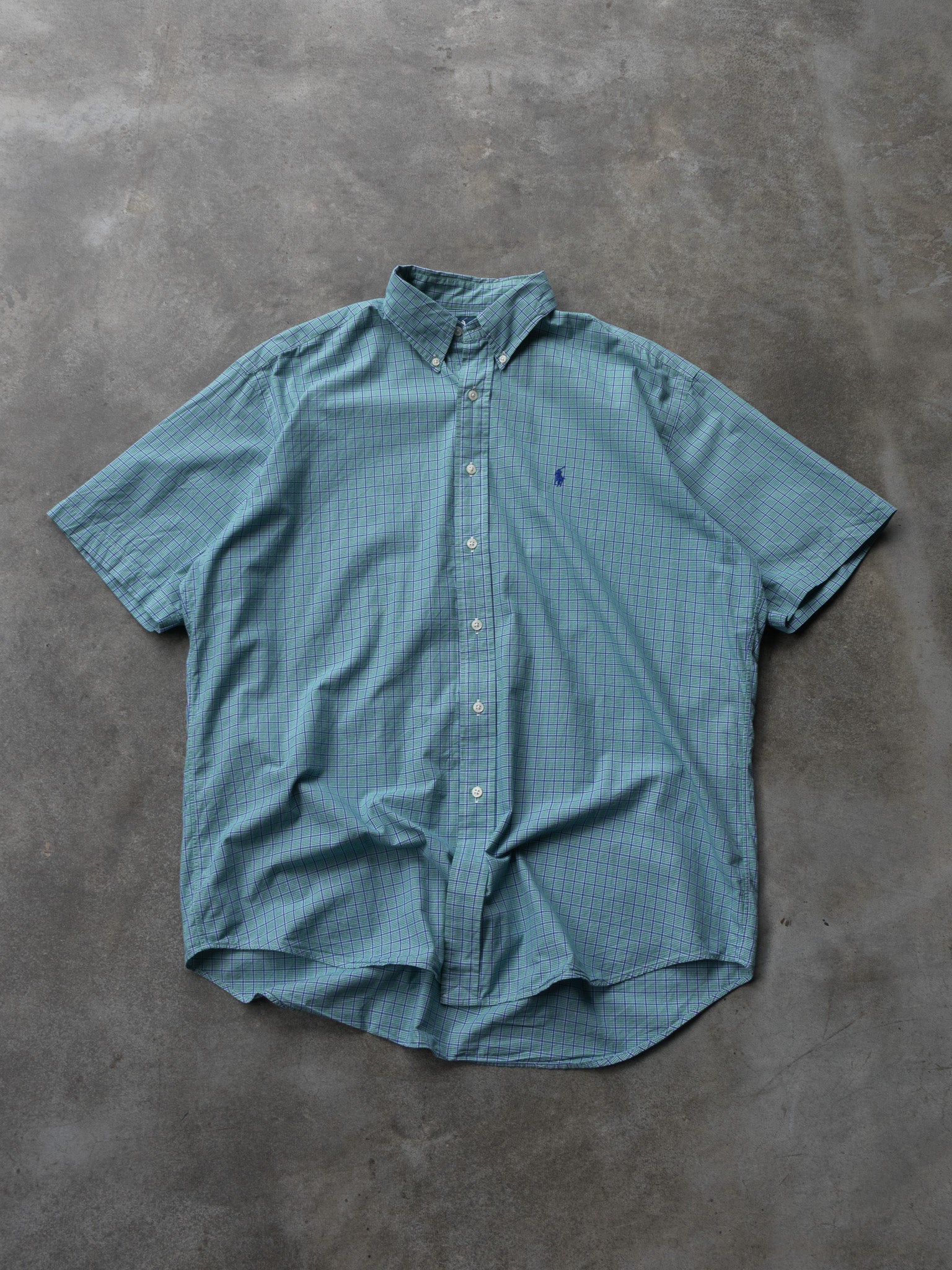 Vintage Green Check Ralph Lauren Shirt (L)
