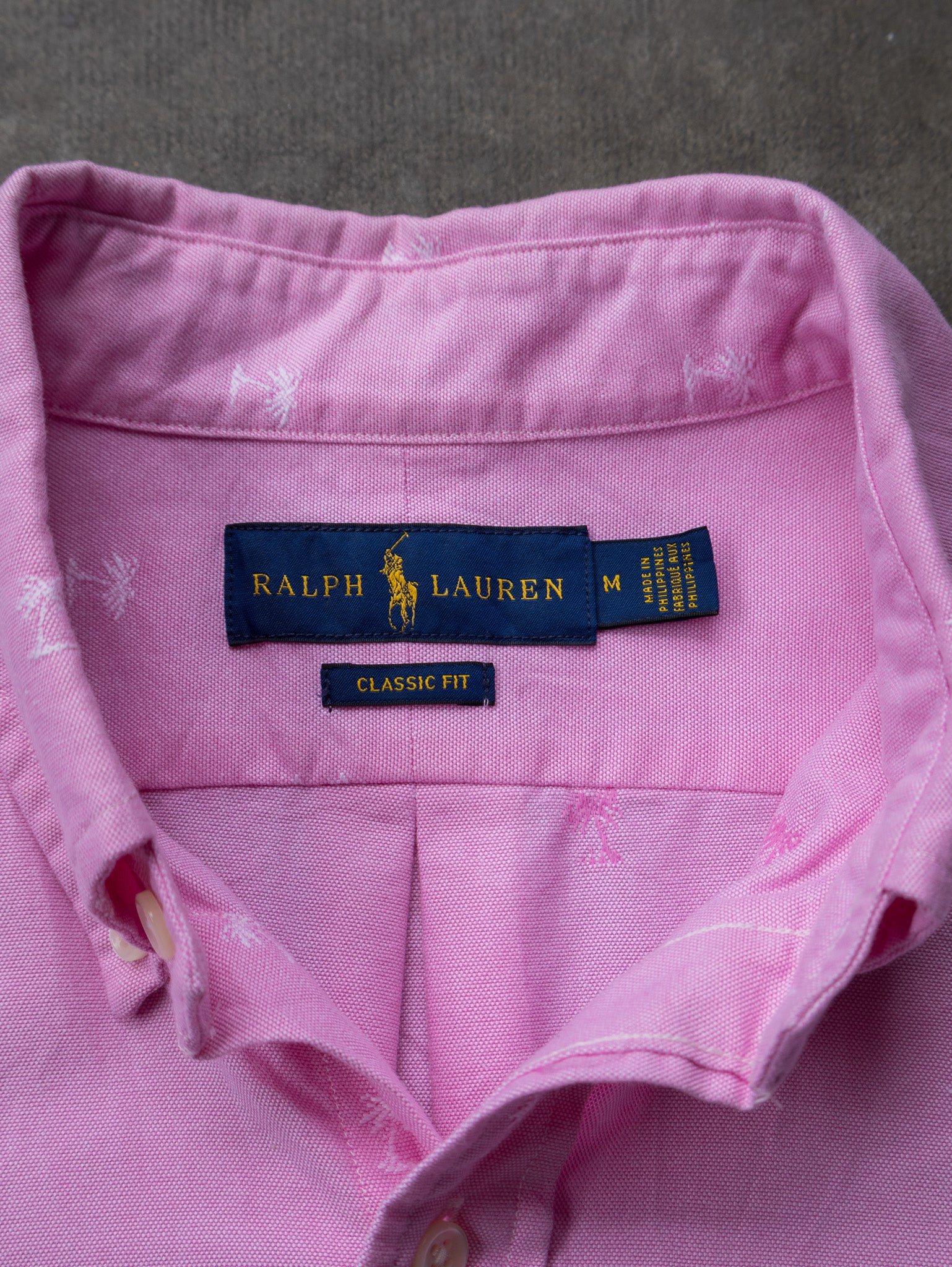 Vintage Pink Palm Ralph Lauren Shirt (M)