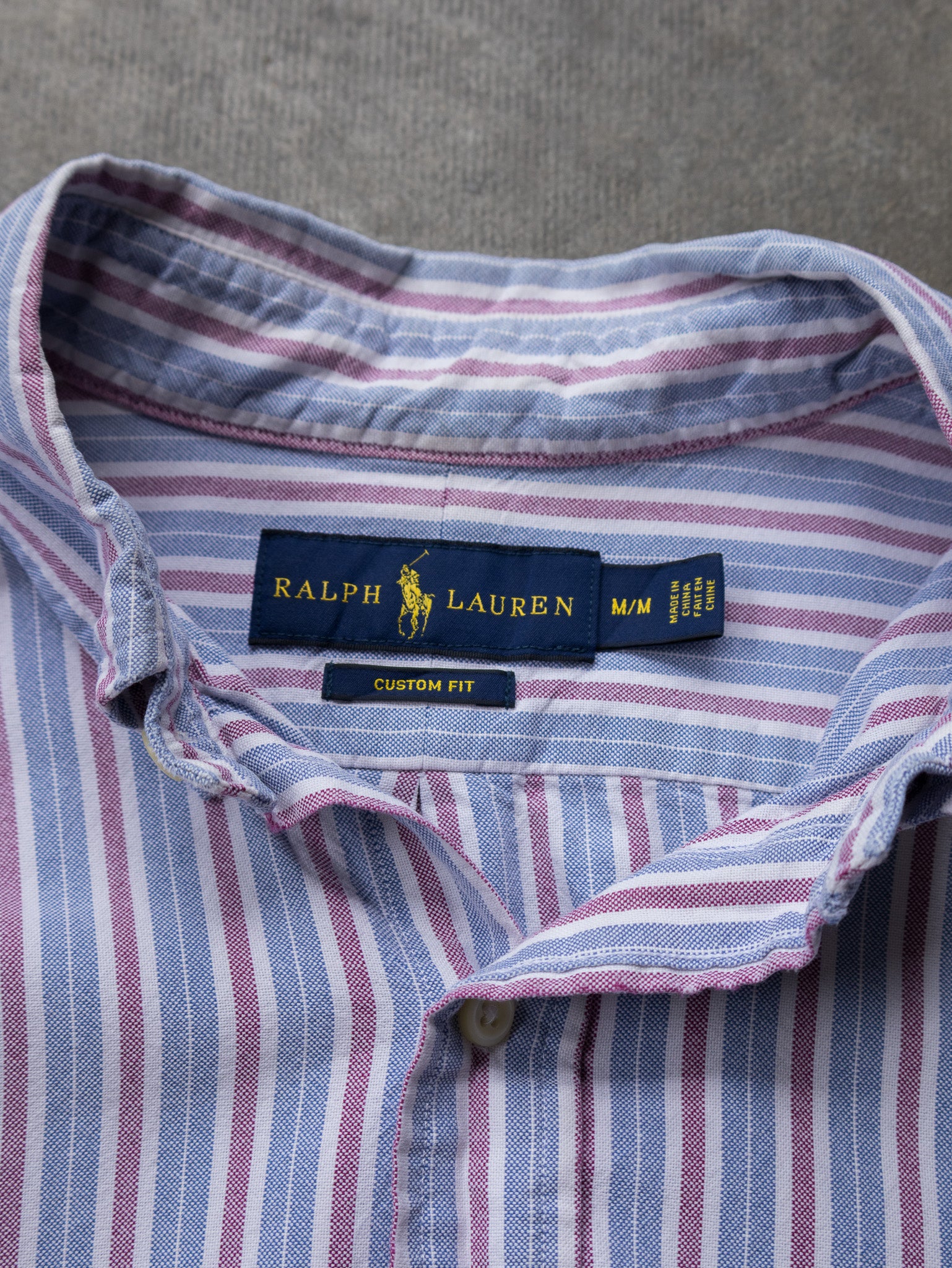 Vintage Blue Striped Ralph Lauren Shirt (M)