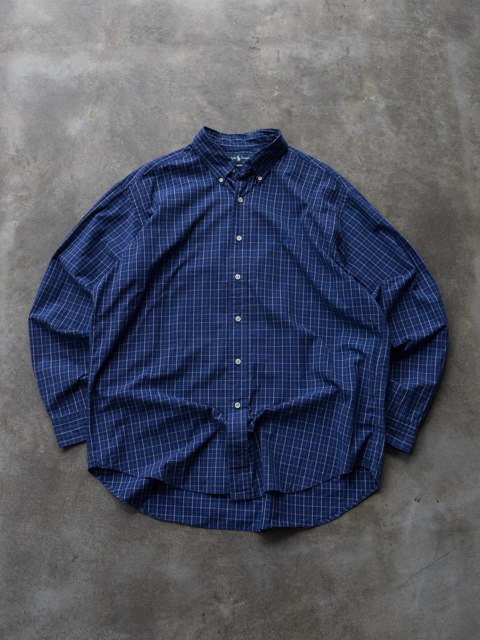 Vintage Blue Check Ralph Lauren Shirt (L)