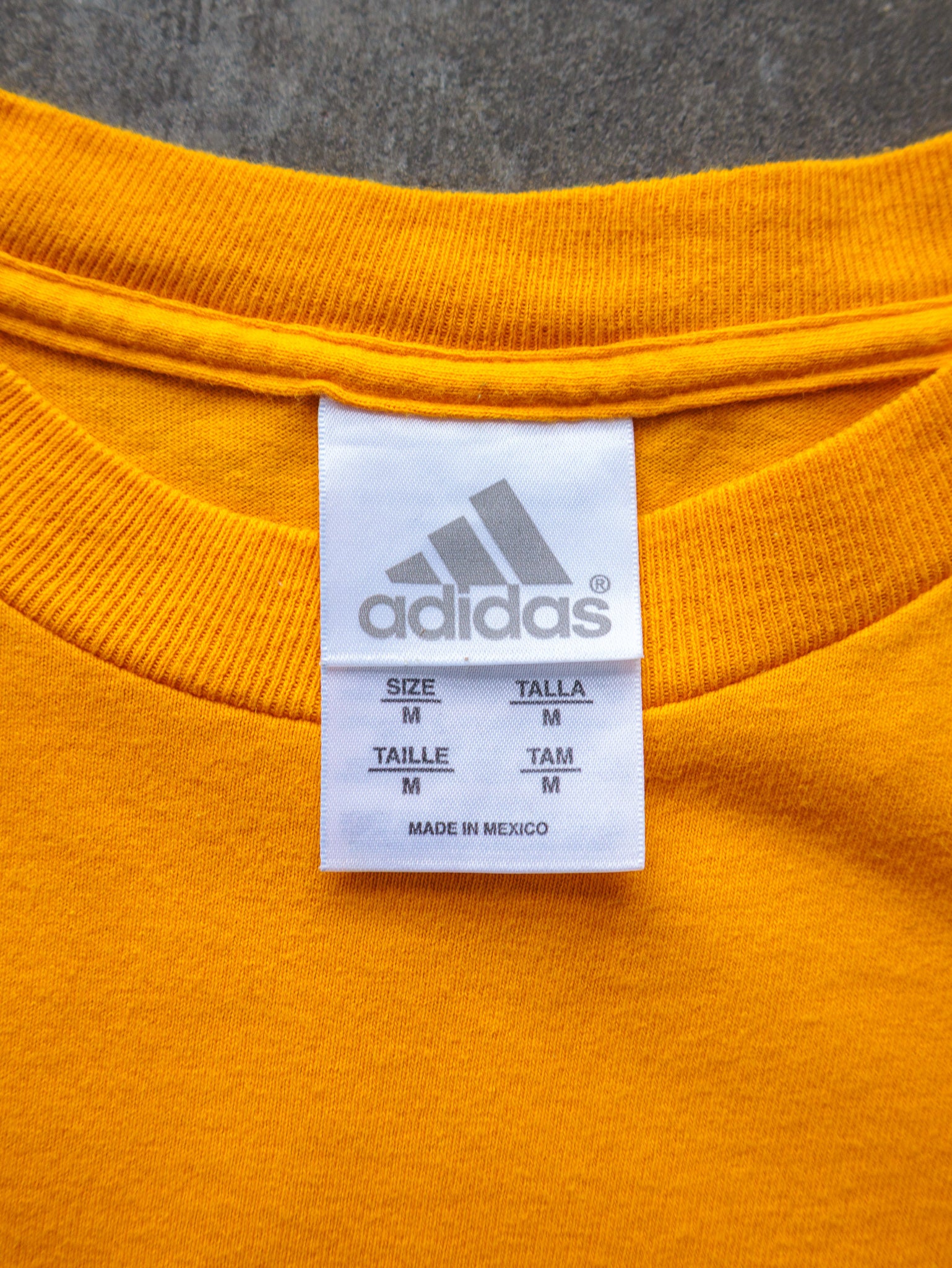 Vintage 00s Yellow Adidas Logo Tee (M)
