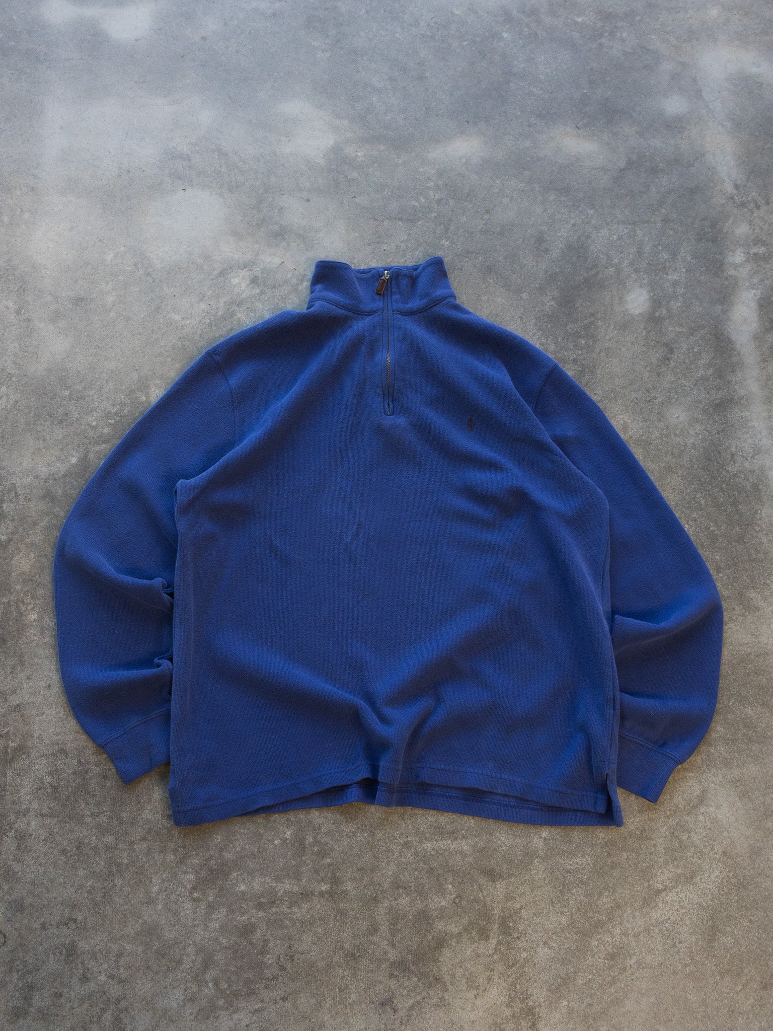 Vintage Blue Polo Ralph Lauren Quarter Zip Knit (L)