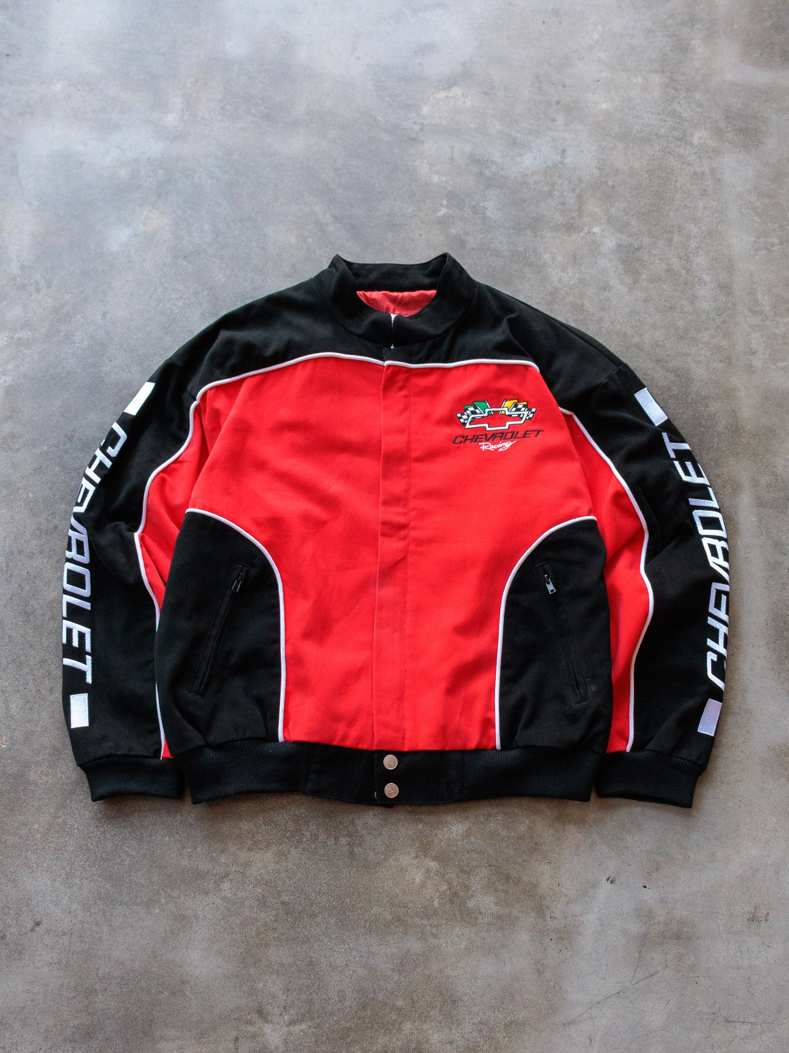 Vintage 90s Red & Black Chevrolet Racing Jacket (L)