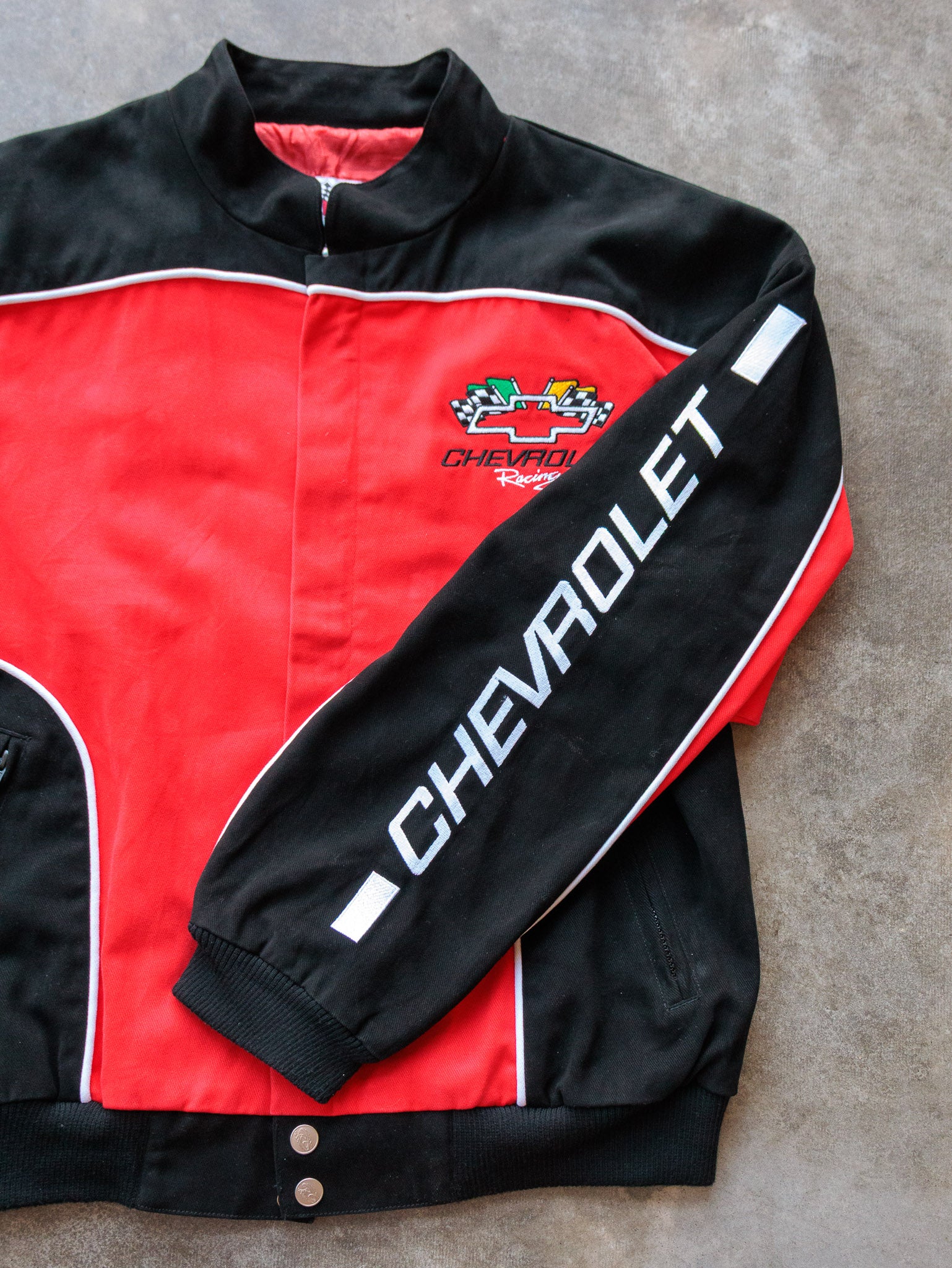 Vintage 90s Red & Black Chevrolet Racing Jacket (L)