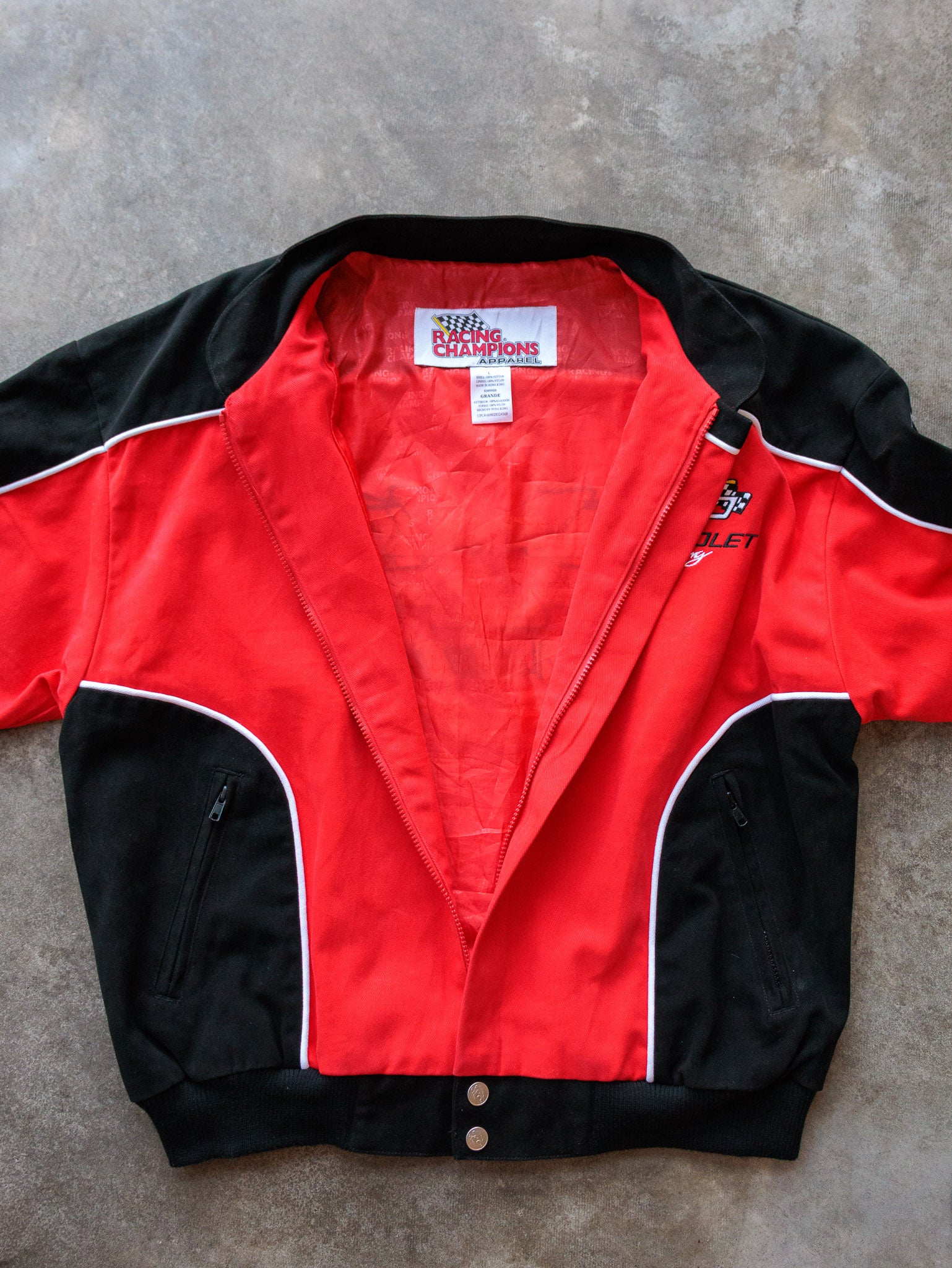Vintage 90s Red & Black Chevrolet Racing Jacket (L)