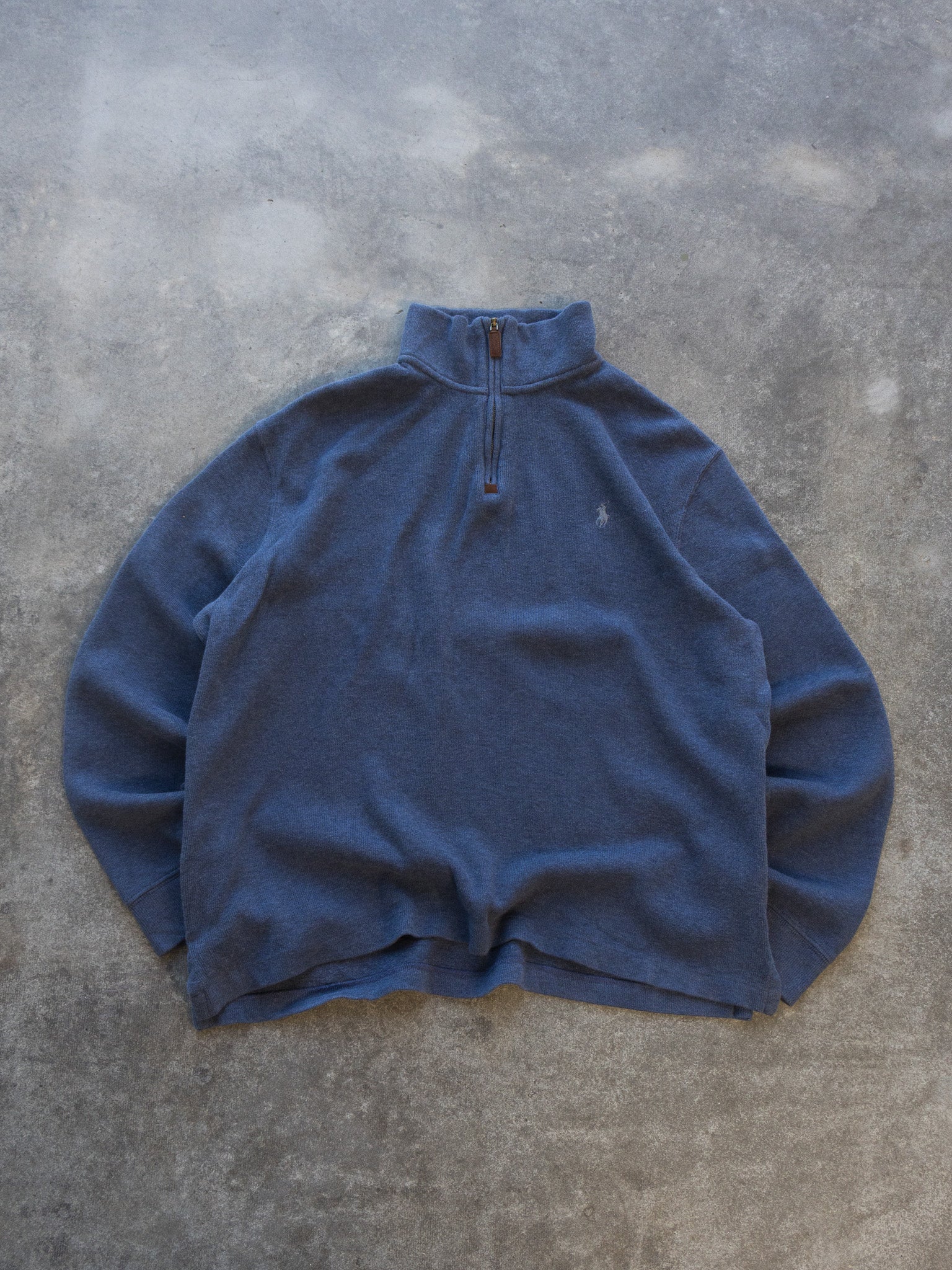 Vintage Blue Polo Ralph Lauren Quarter Zip Knit (M)