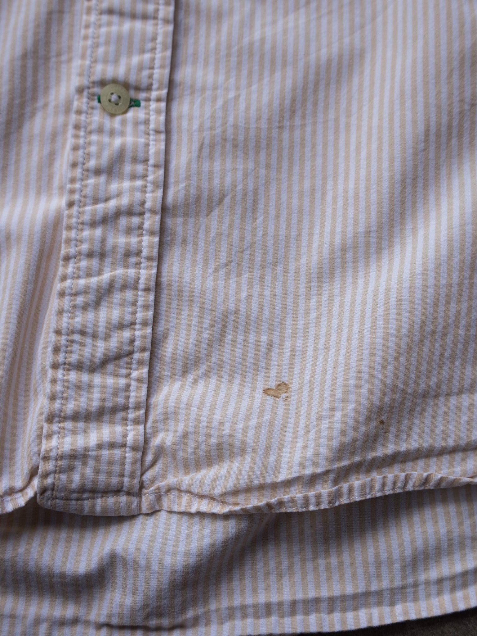 Vintage Beige Striped Tommy Hilfiger Shirt (L)