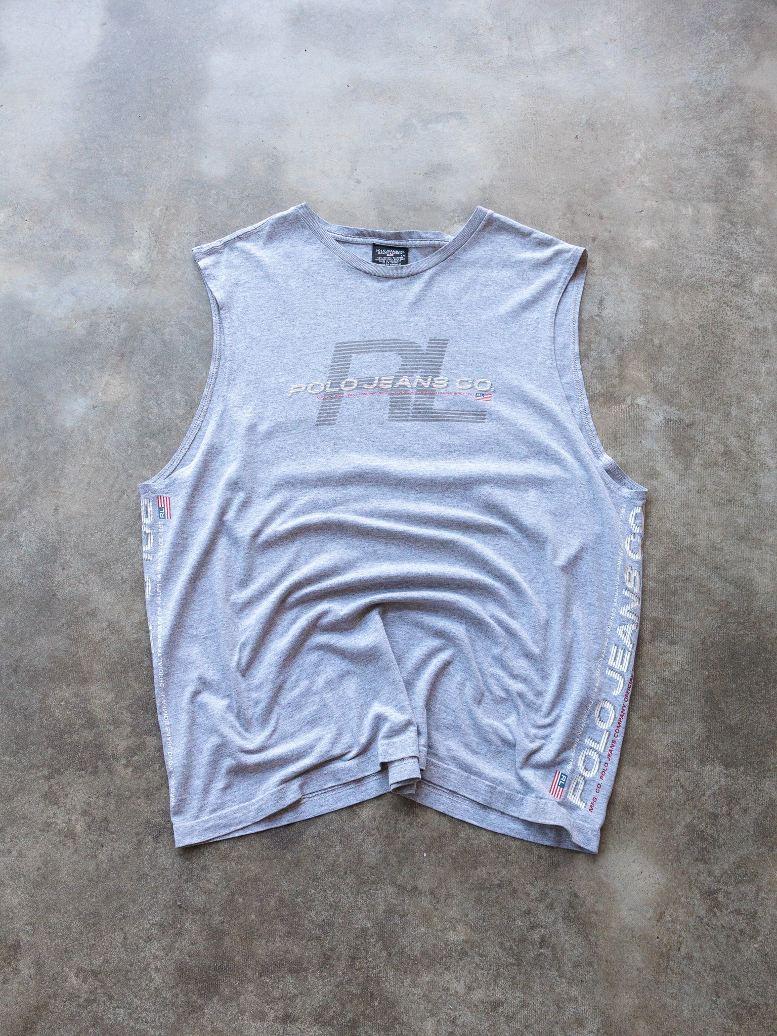 Vintage 00s Grey Polo Jeans Co. Ralph Lauren Tank (L)
