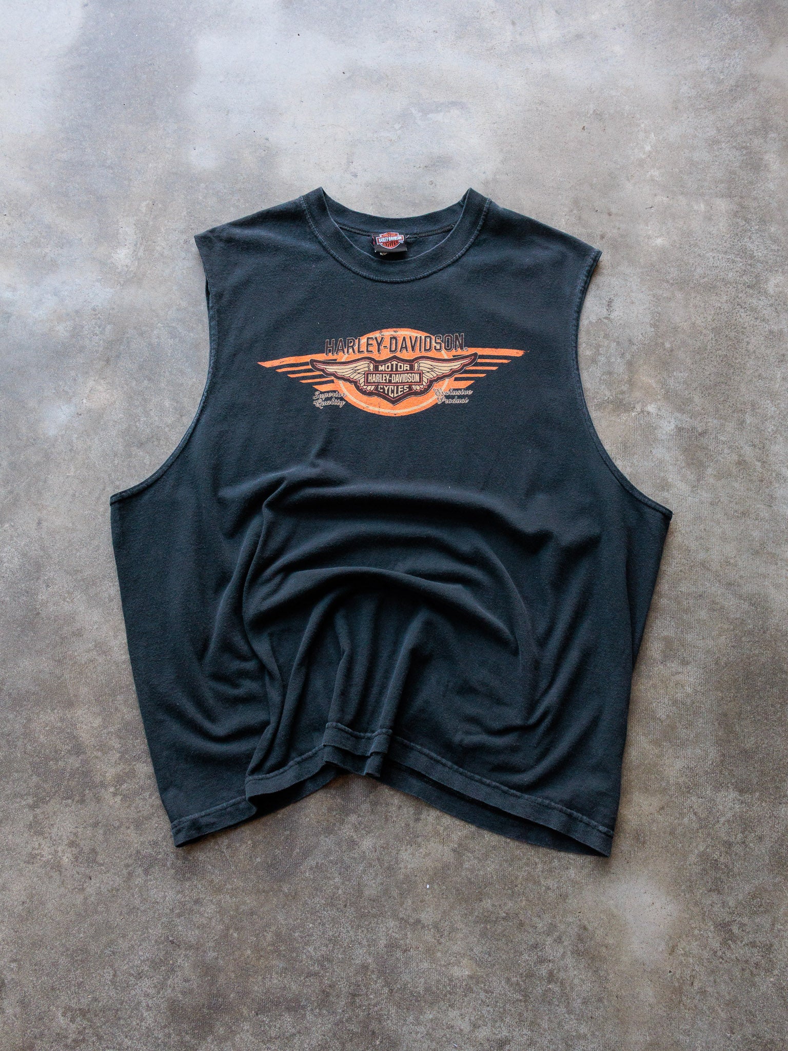 Vintage 00s Black Harley-Davidson Pasadena Texas Tank (2XL)
