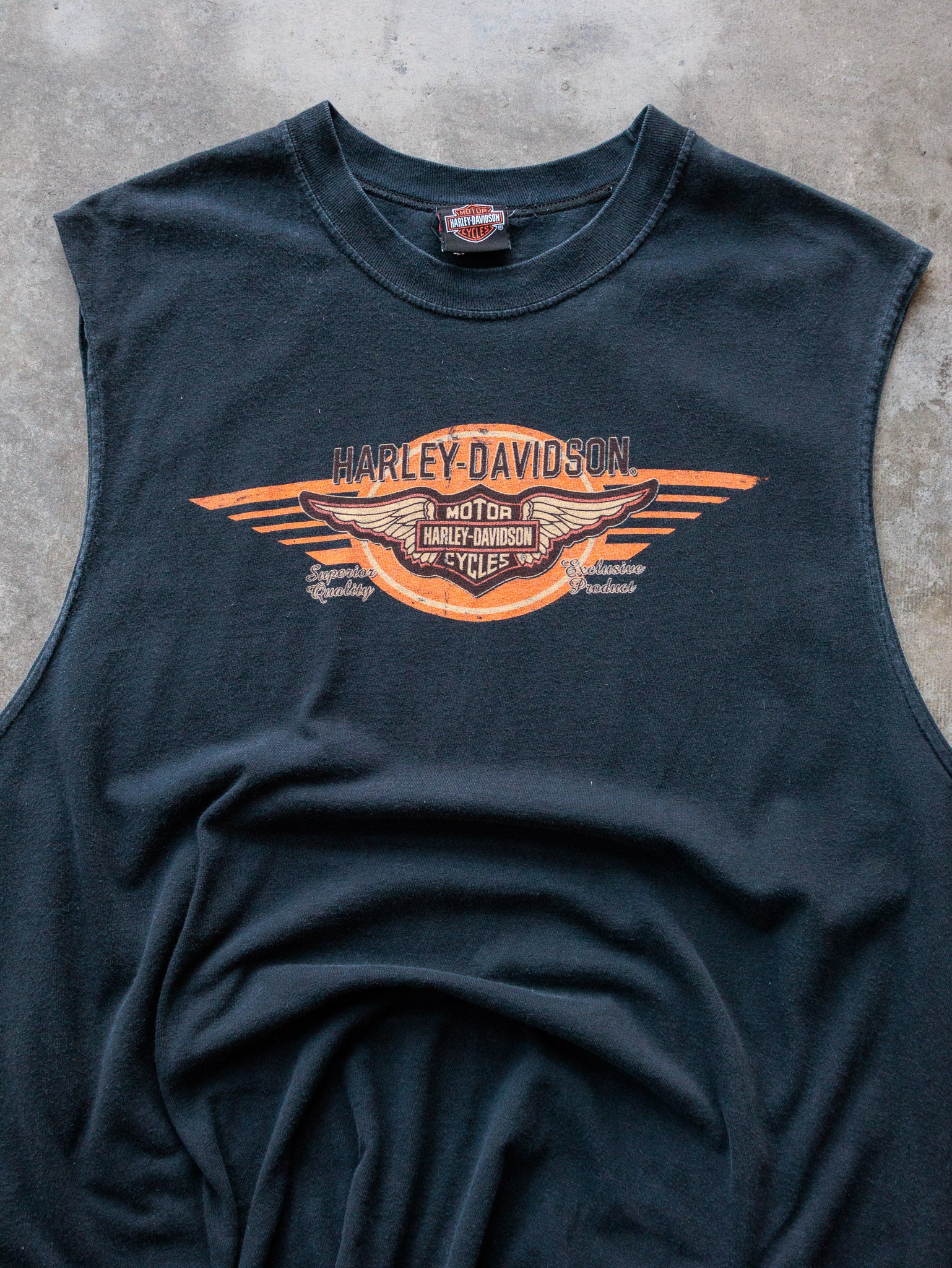 Vintage 00s Black Harley-Davidson Pasadena Texas Tank (2XL)