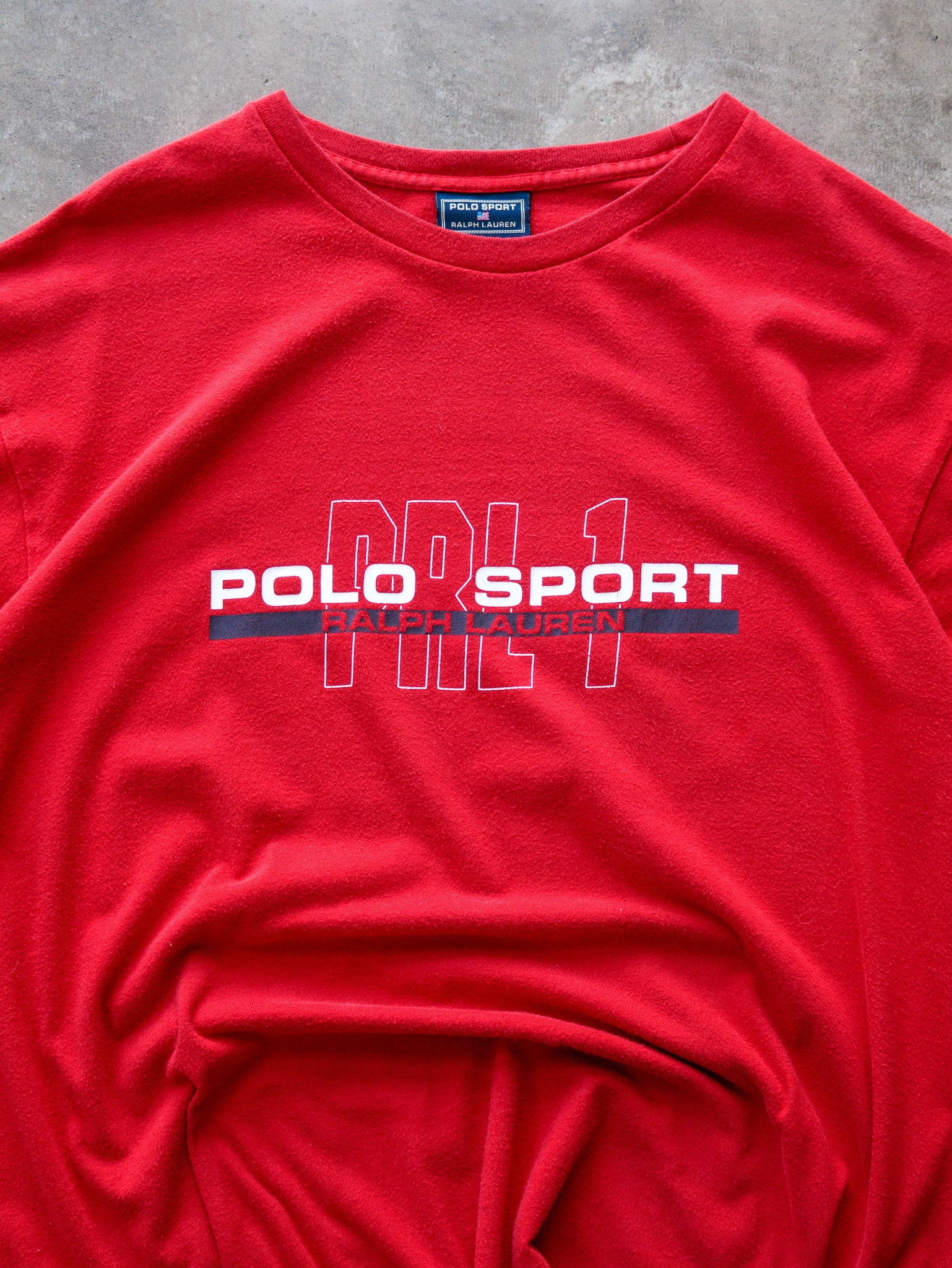 Vintage 90s Red Polo Sport Ralph Lauren Tee (L)