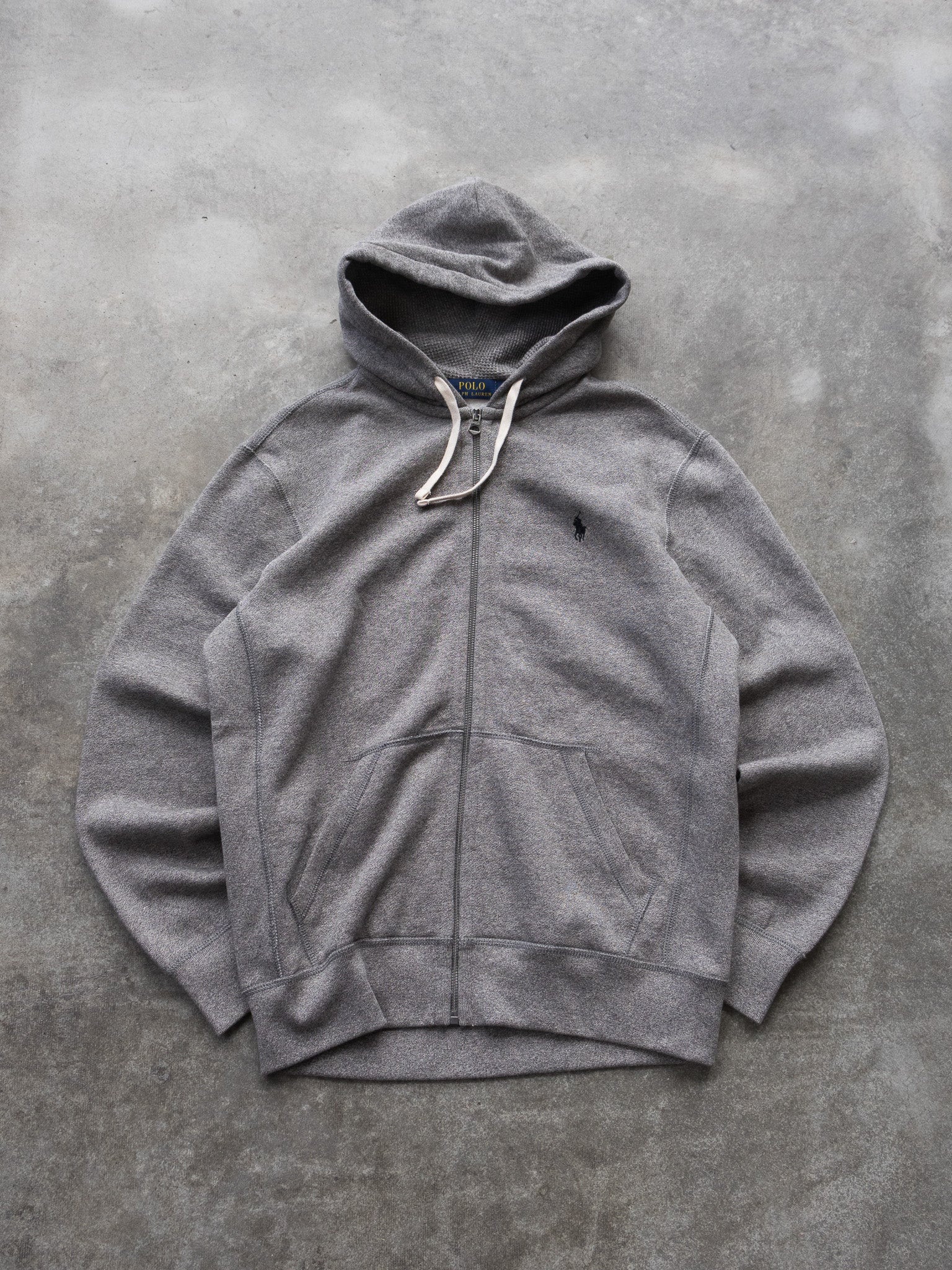 Vintage Grey Polo Ralph Lauren Zip Hoodie (M)
