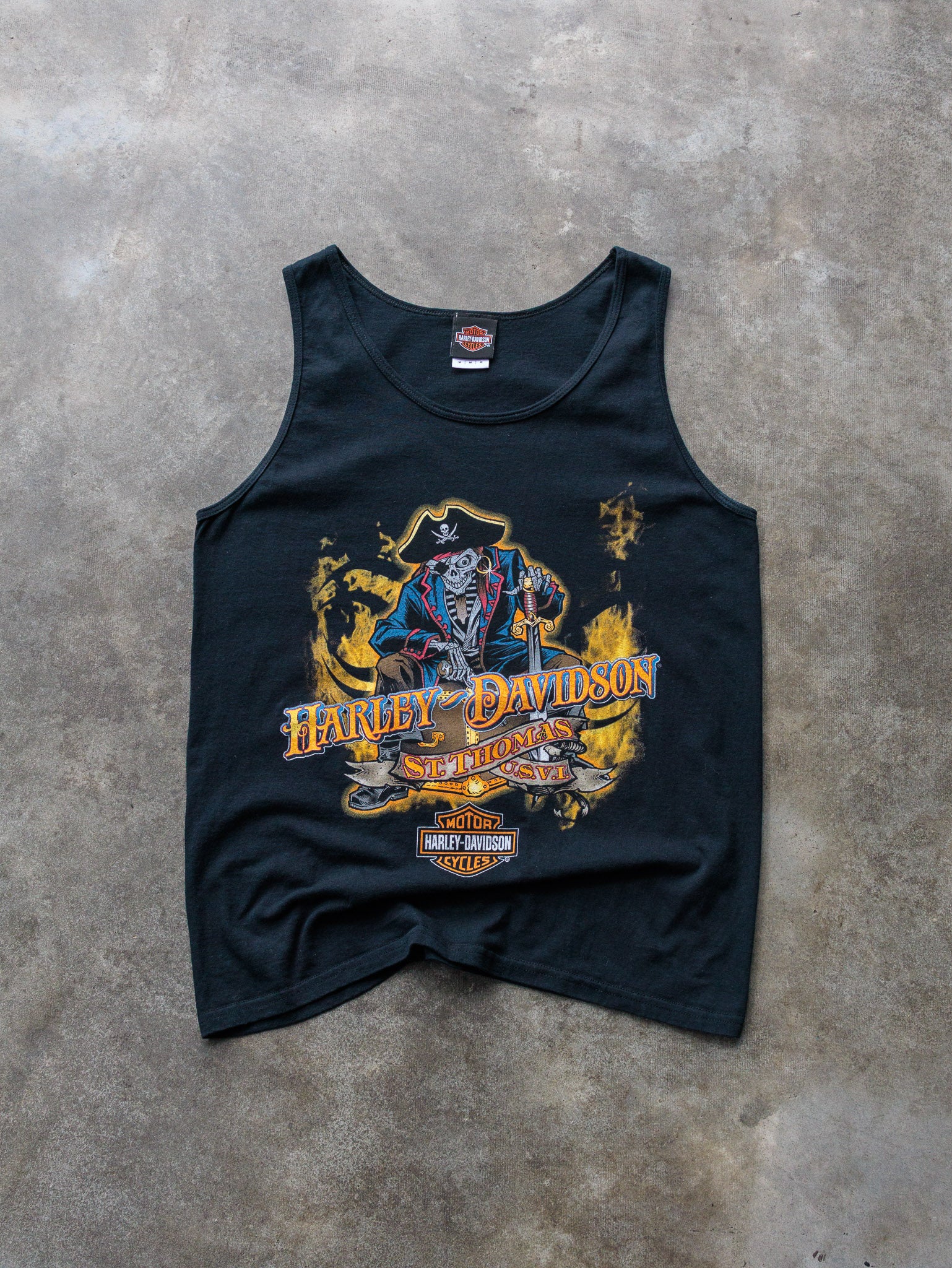 Vintage Harley-Davidson Blackbeard's Revenge St. Thomas Tank (M)