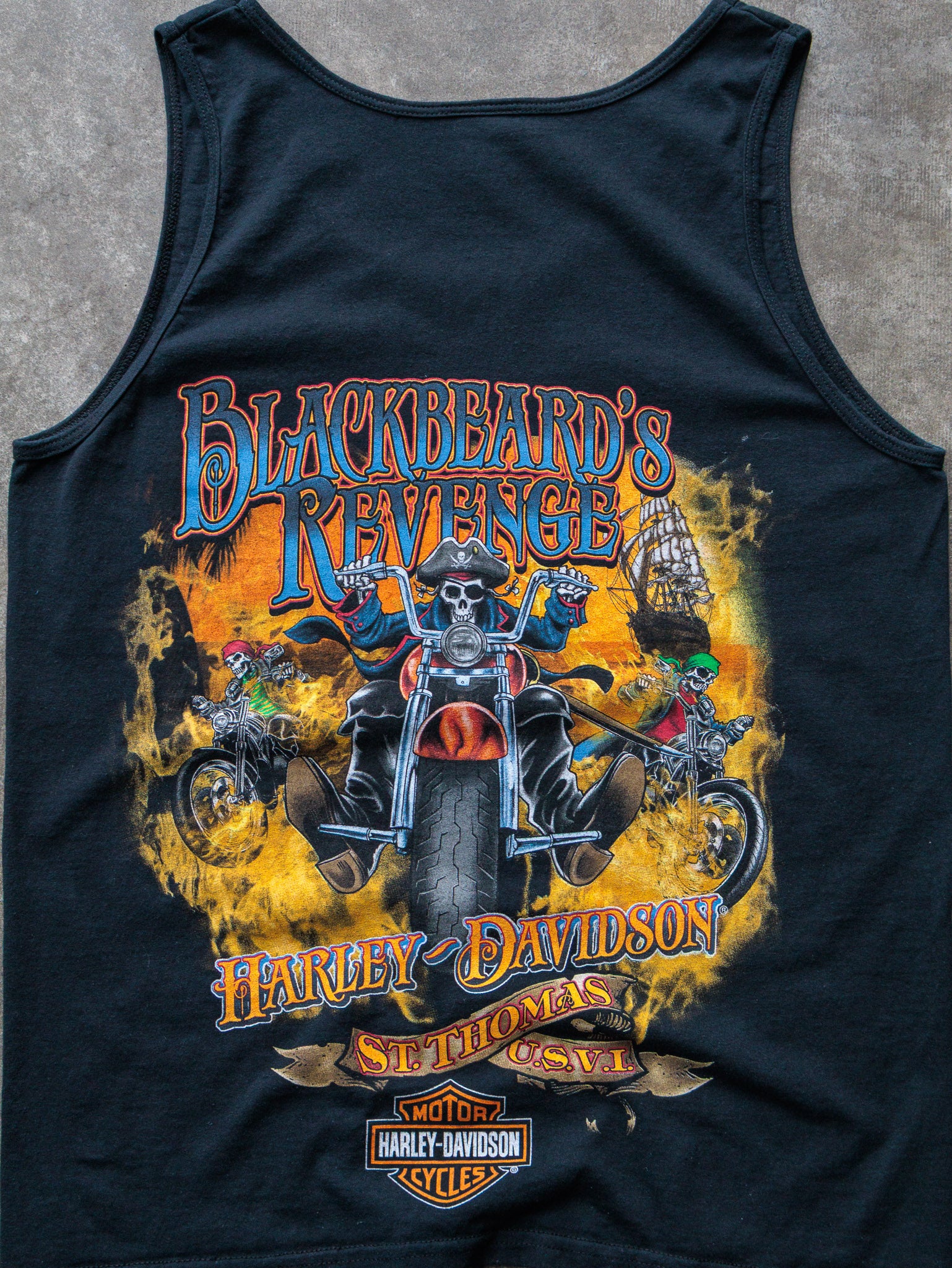 Vintage Harley-Davidson Blackbeard's Revenge St. Thomas Tank (M)