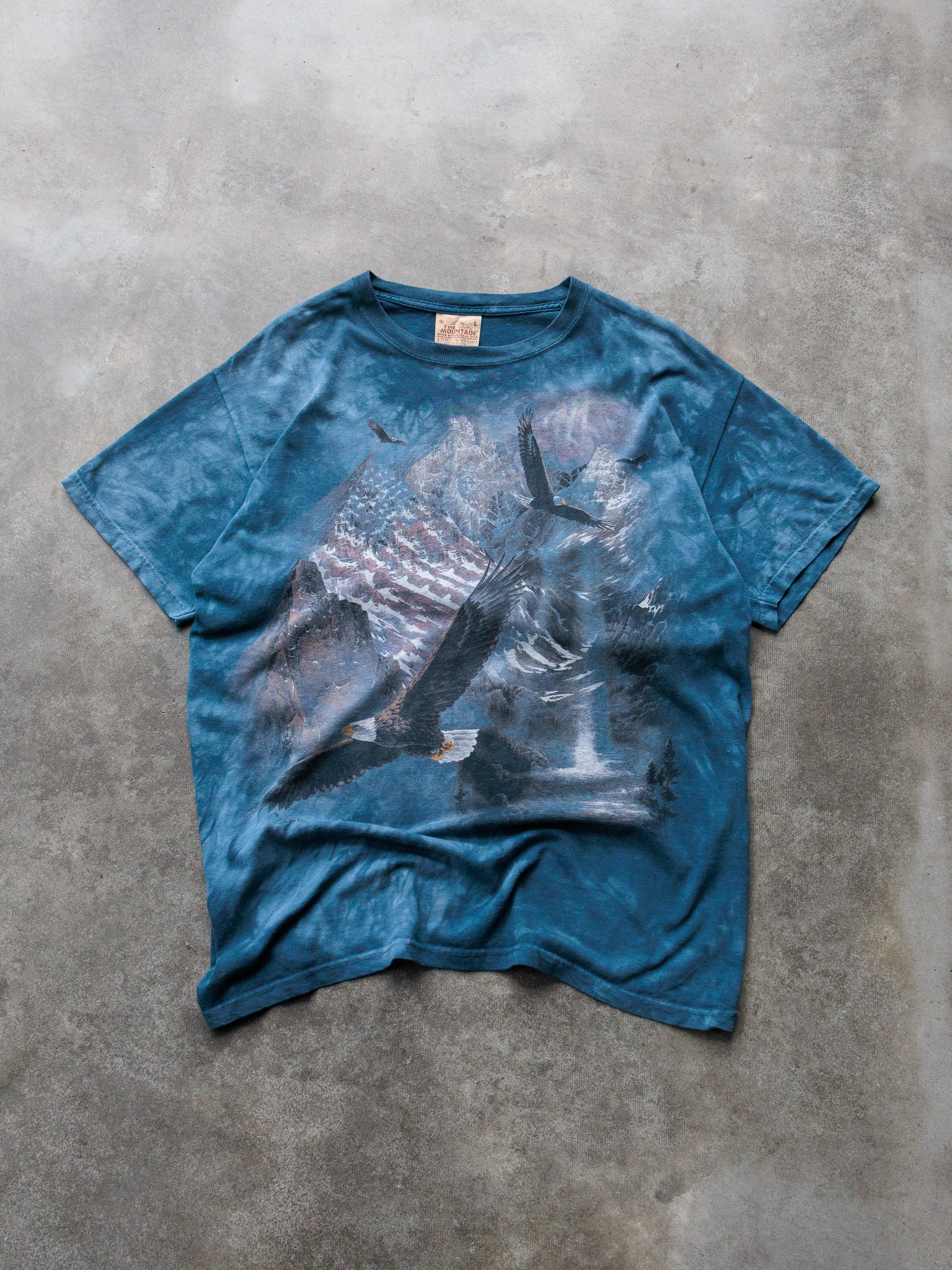 Vintage 2004 Blue Tie Dye American Eagle Graphic Tee (L)