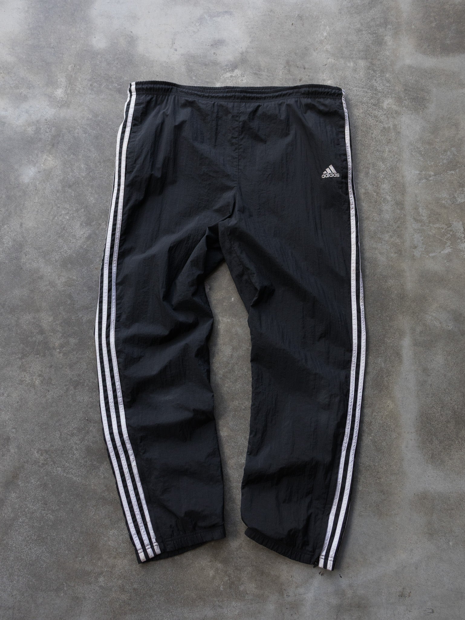 Vintage Black Adidas Three Stripe Track Pants (L)