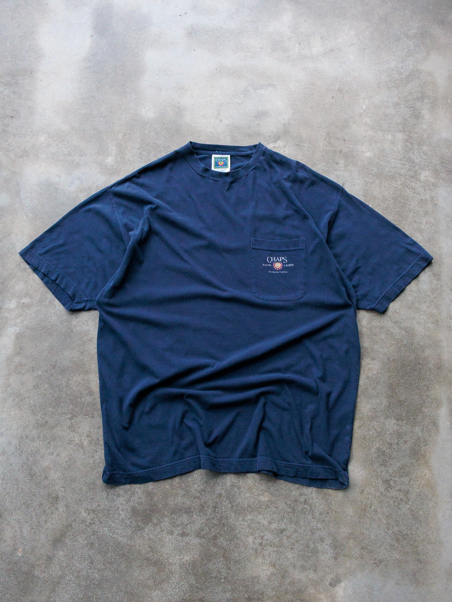 Vintage 90s Navy Chaps Ralph Lauren Pocket Tee (2XL)