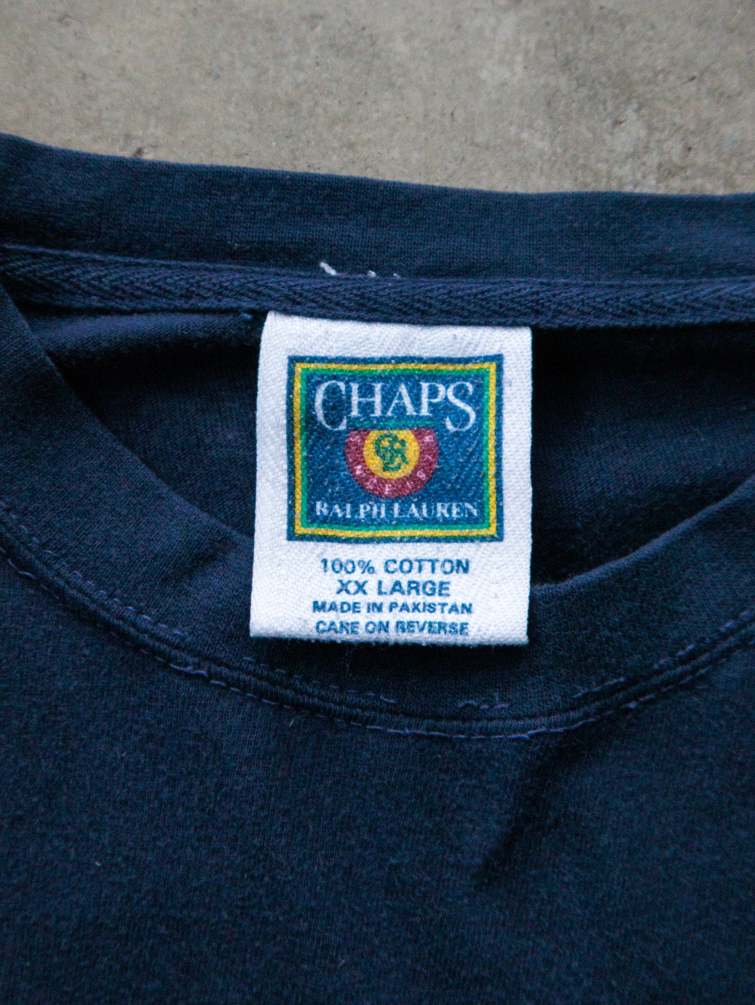 Vintage 90s Navy Chaps Ralph Lauren Pocket Tee (2XL)