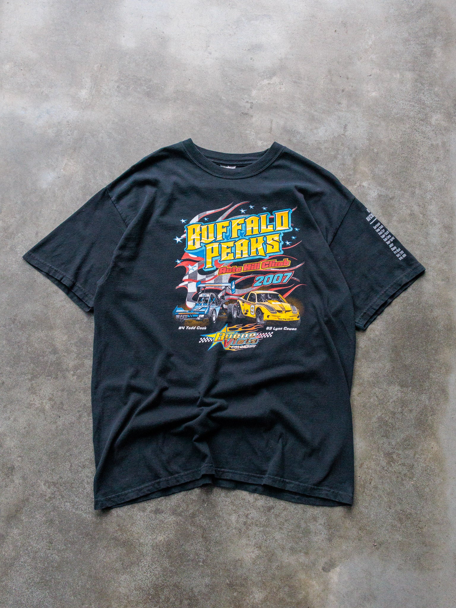 Vintage 2007 Black Buffalo Peaks Auto Hill Climb Racing Tee (L)