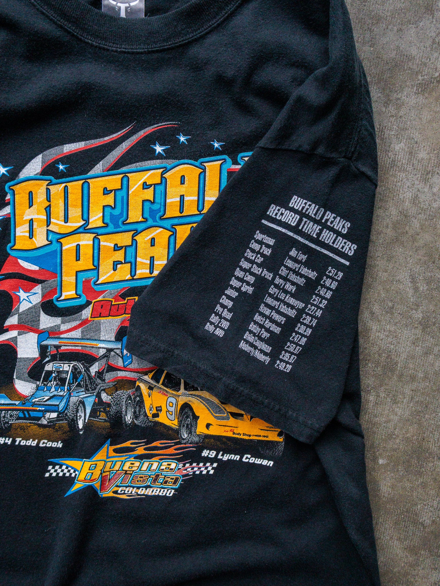 Vintage 2007 Black Buffalo Peaks Auto Hill Climb Racing Tee (L)