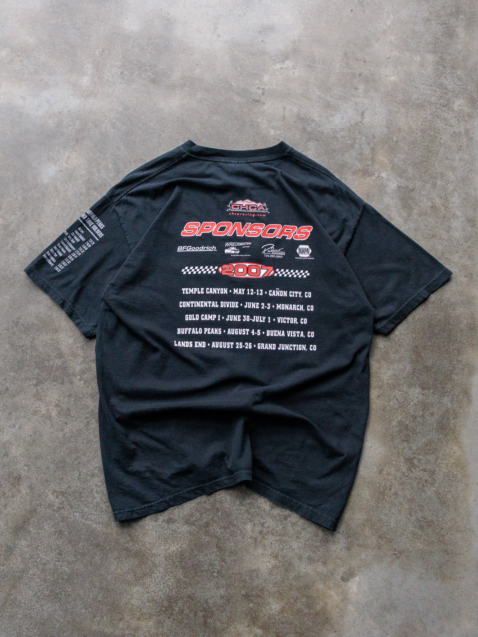 Vintage 2007 Black Buffalo Peaks Auto Hill Climb Racing Tee (L)