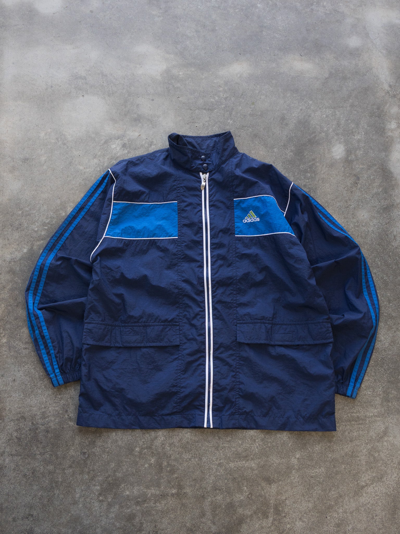 sorm'86 フランス製adidasジャケット　ヴィンテージ　ネイビー Vintage Navy Adidas 3-Stripe Track Jacket (M)