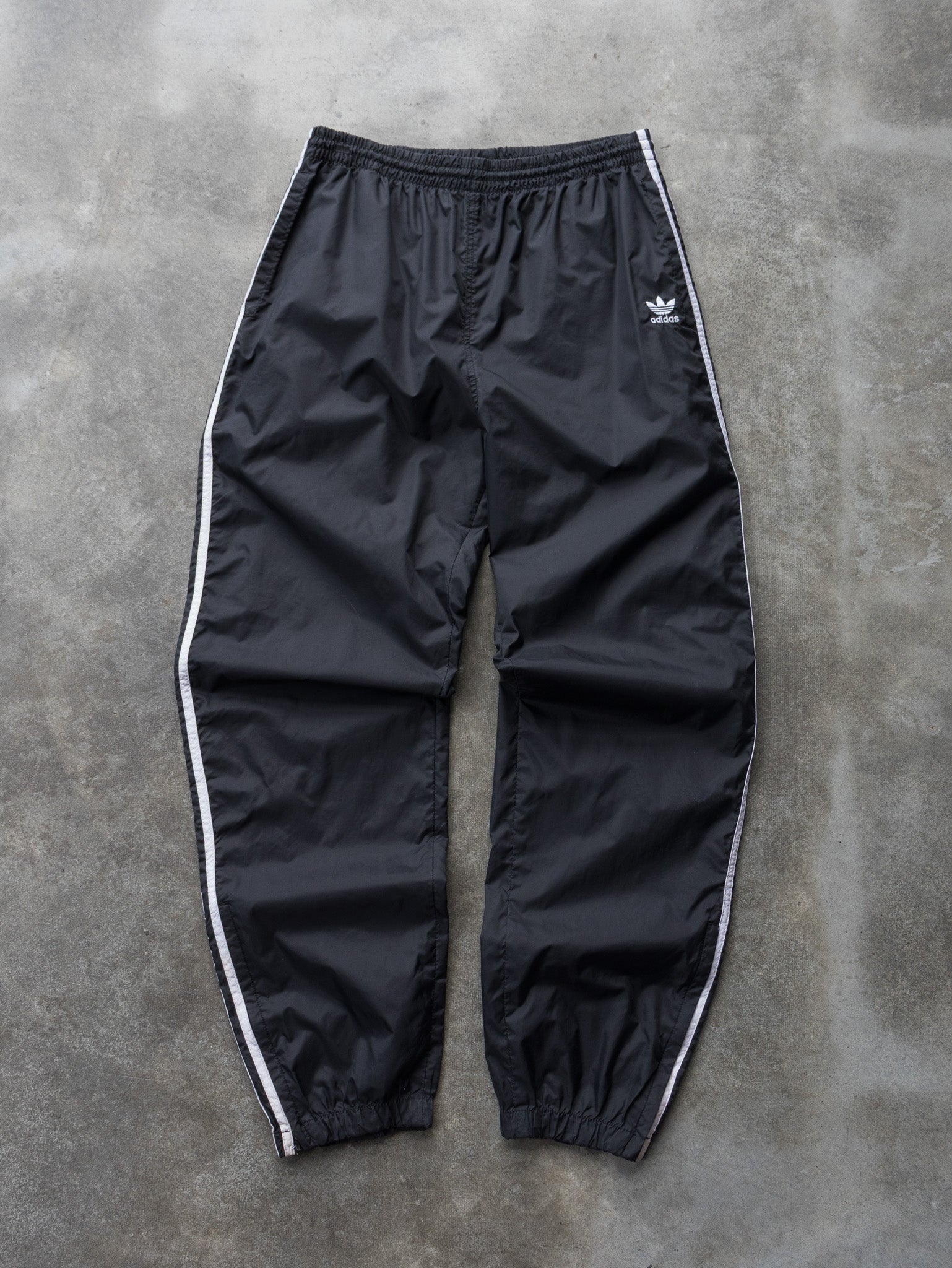 Vintage Black Adidas Three Stripe Track Pants (L)