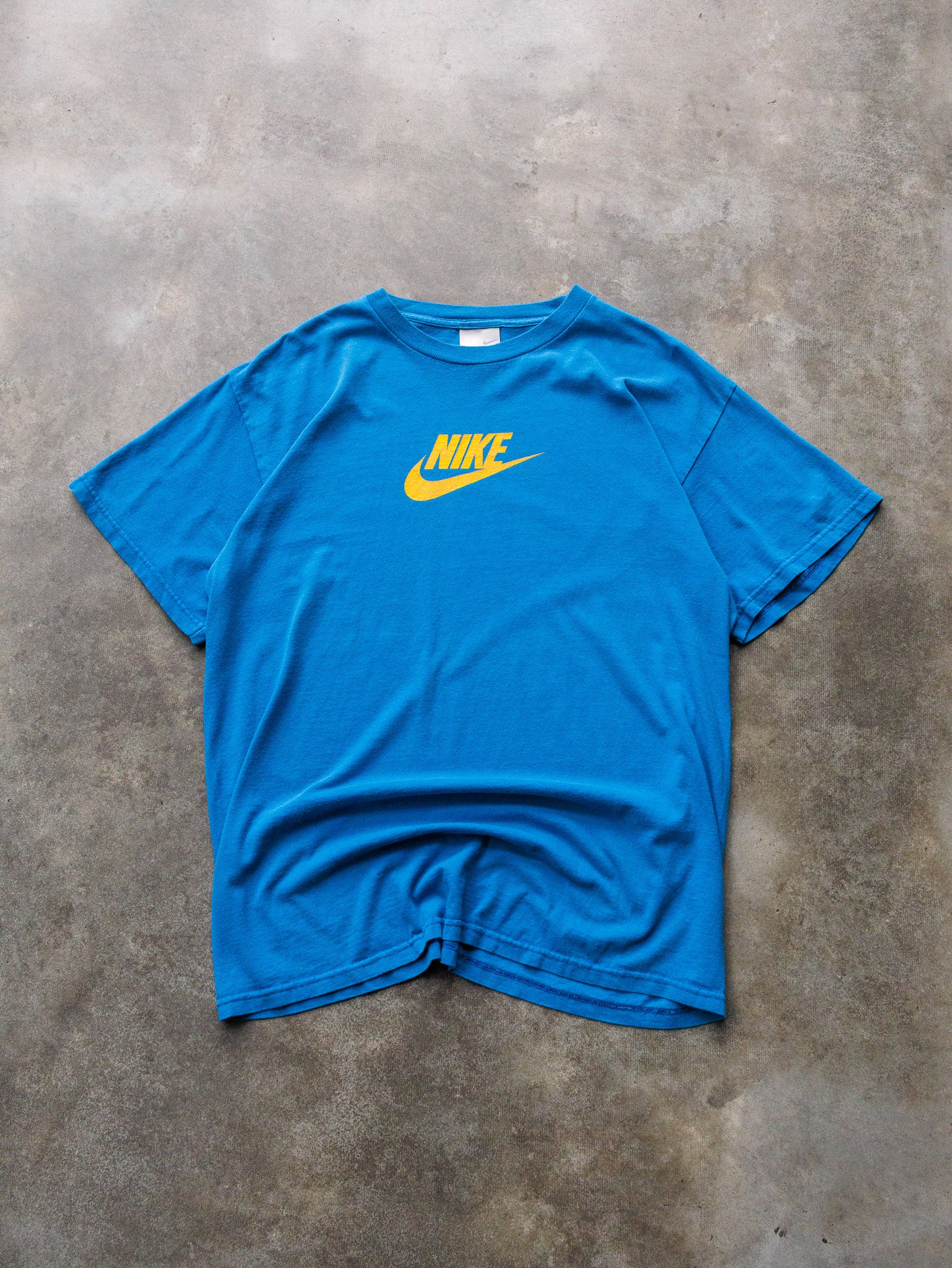 Vintage 90s Blue Nike Logo Tee (L)