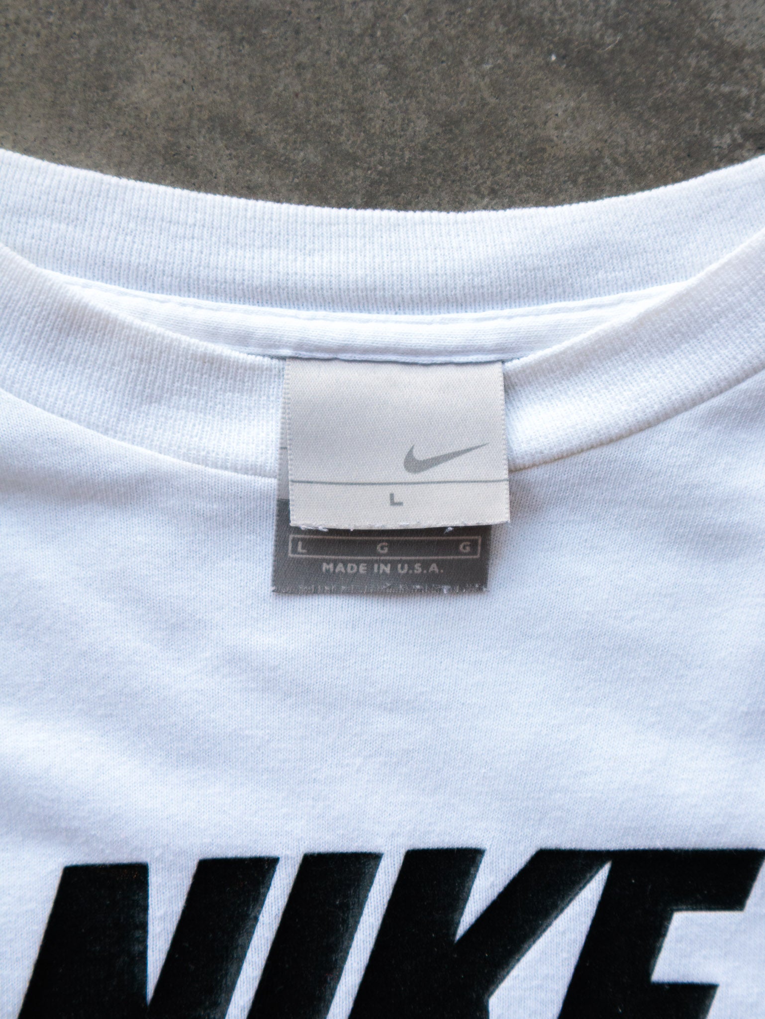 Vintage 90s White Nike Logo Long Sleeve (L)