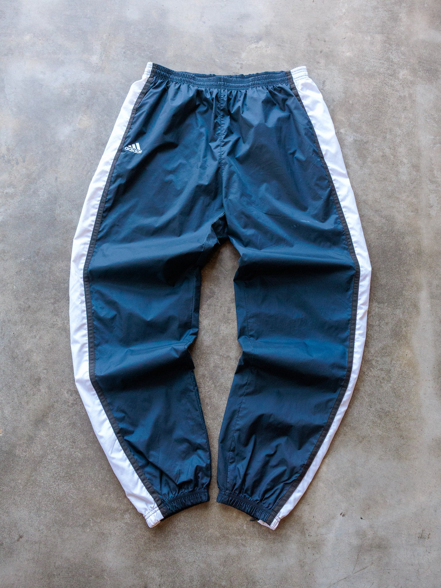 Vintage 00s Blue & White Adidas Track Pants (XL)