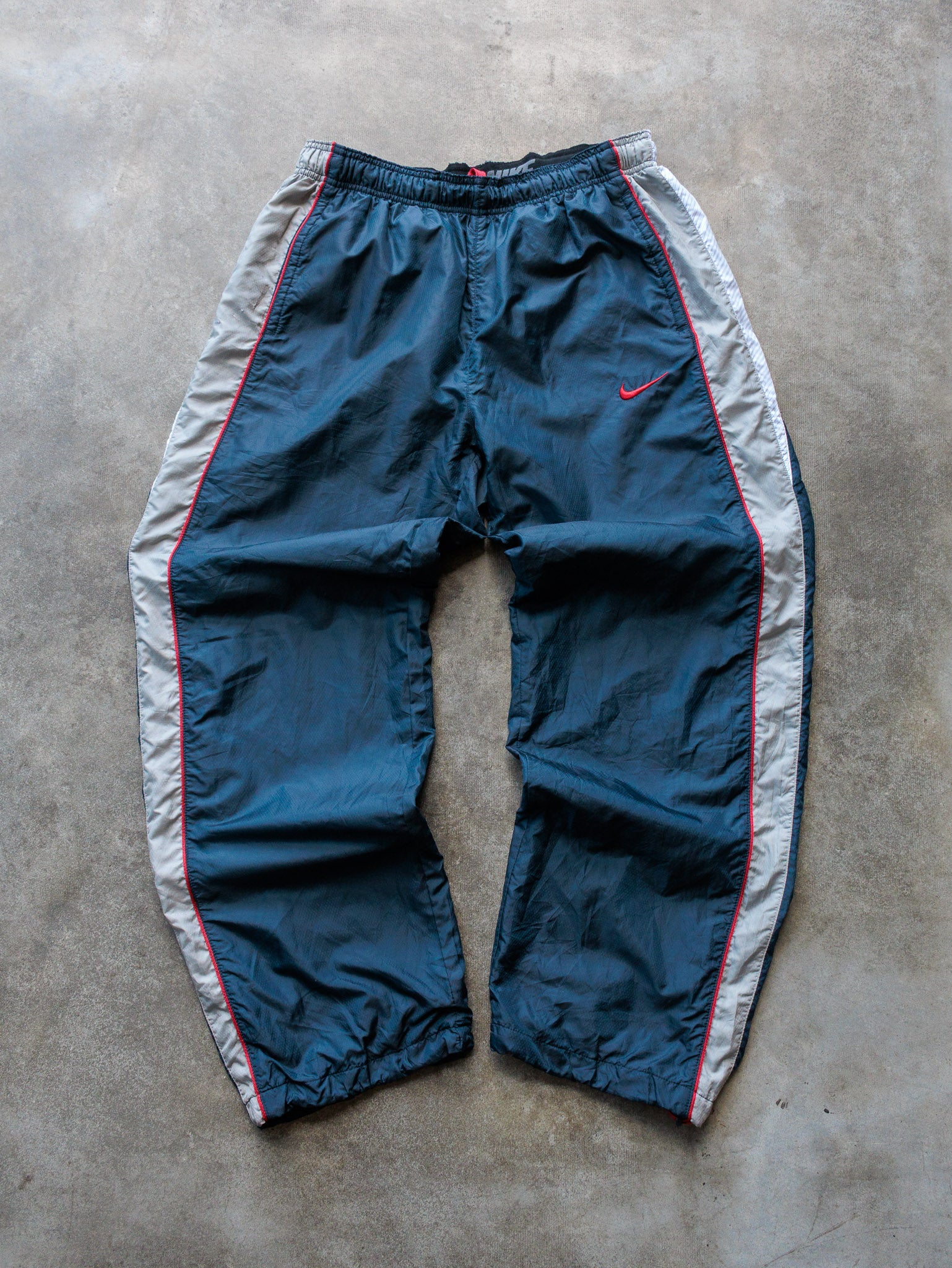 Vintage Navy & Grey Nike Track Pants (L)