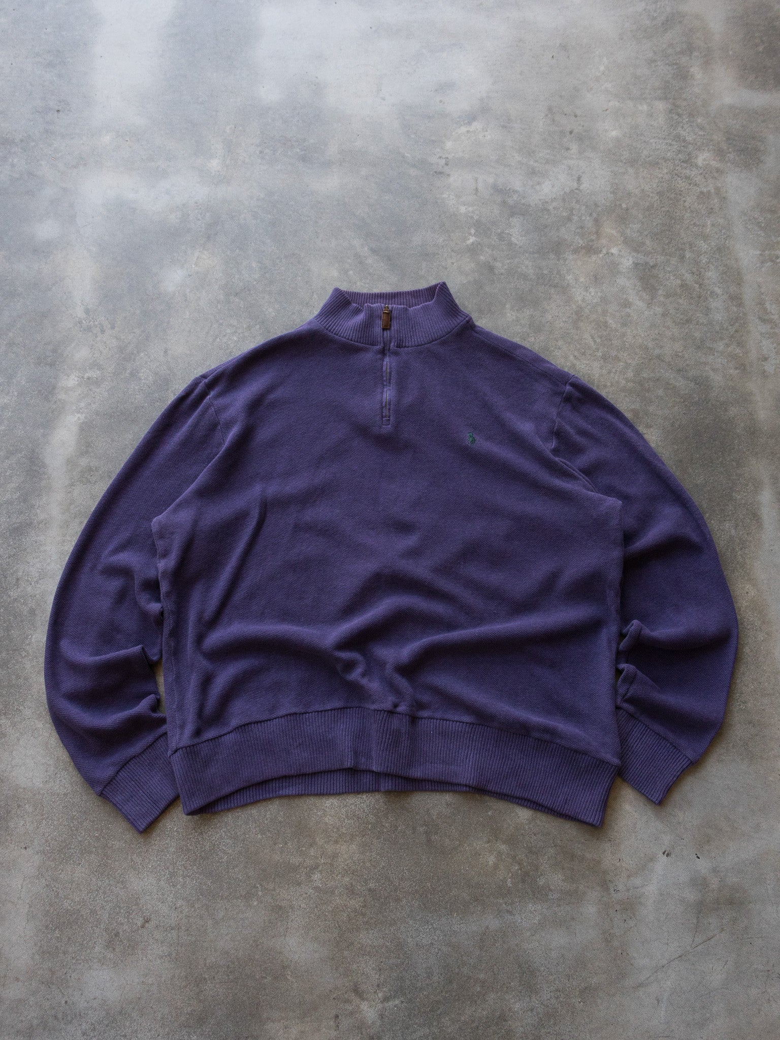 Vintage Purple Polo Ralph Lauren Quarter Zip Knit (XL)